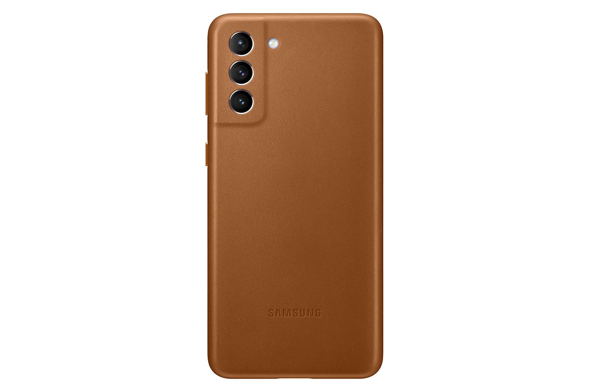 Samsung Galaxy S21+ Case, Leather Back Cover - Brown (US Version)