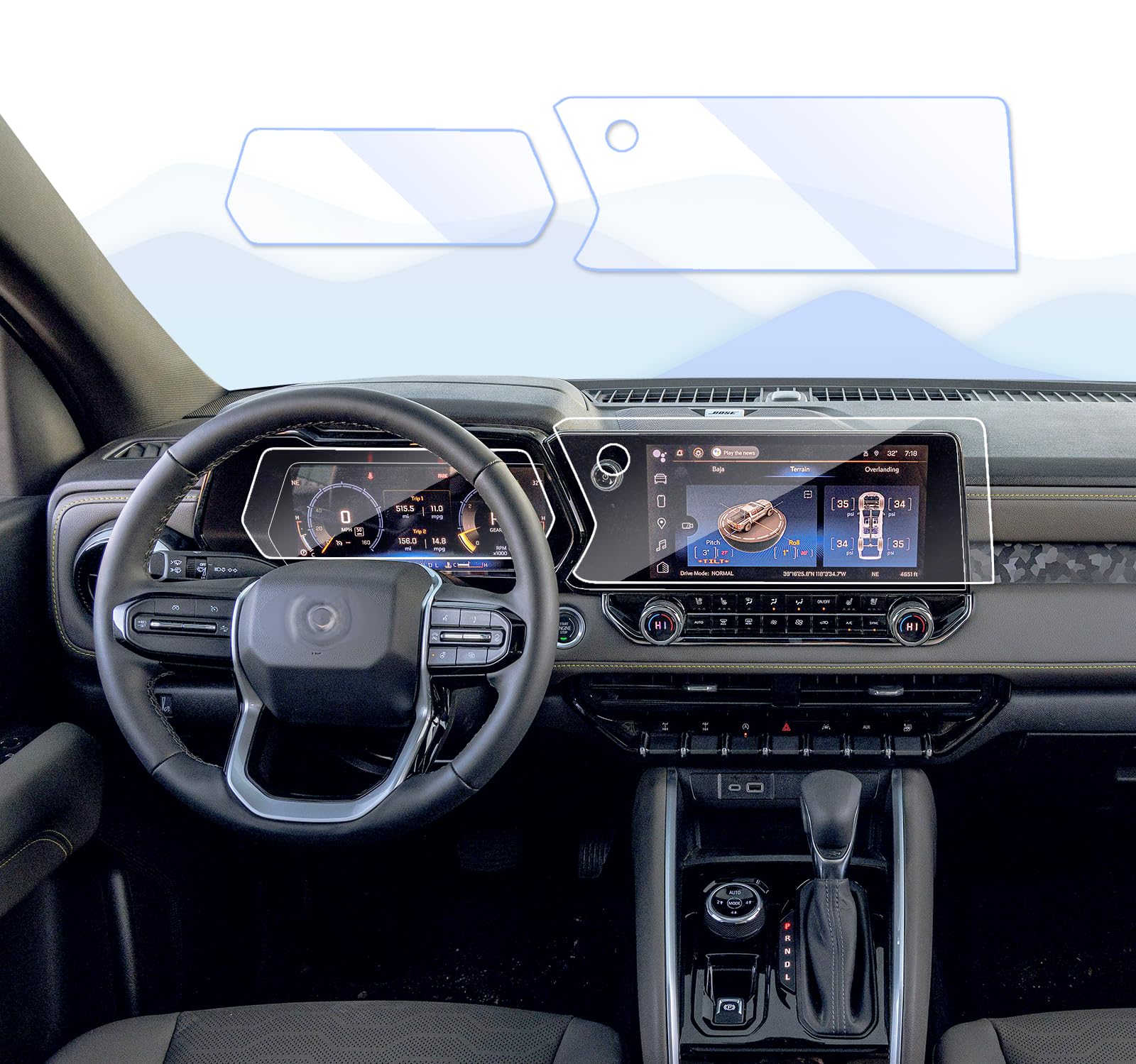 2 Pack For 2024 Chevy Colorado Screen Protector For 2024 Chevy Colorado Accessories 2024 2023 Chevrolet Colorado Z71/Zr2 & Gmc C