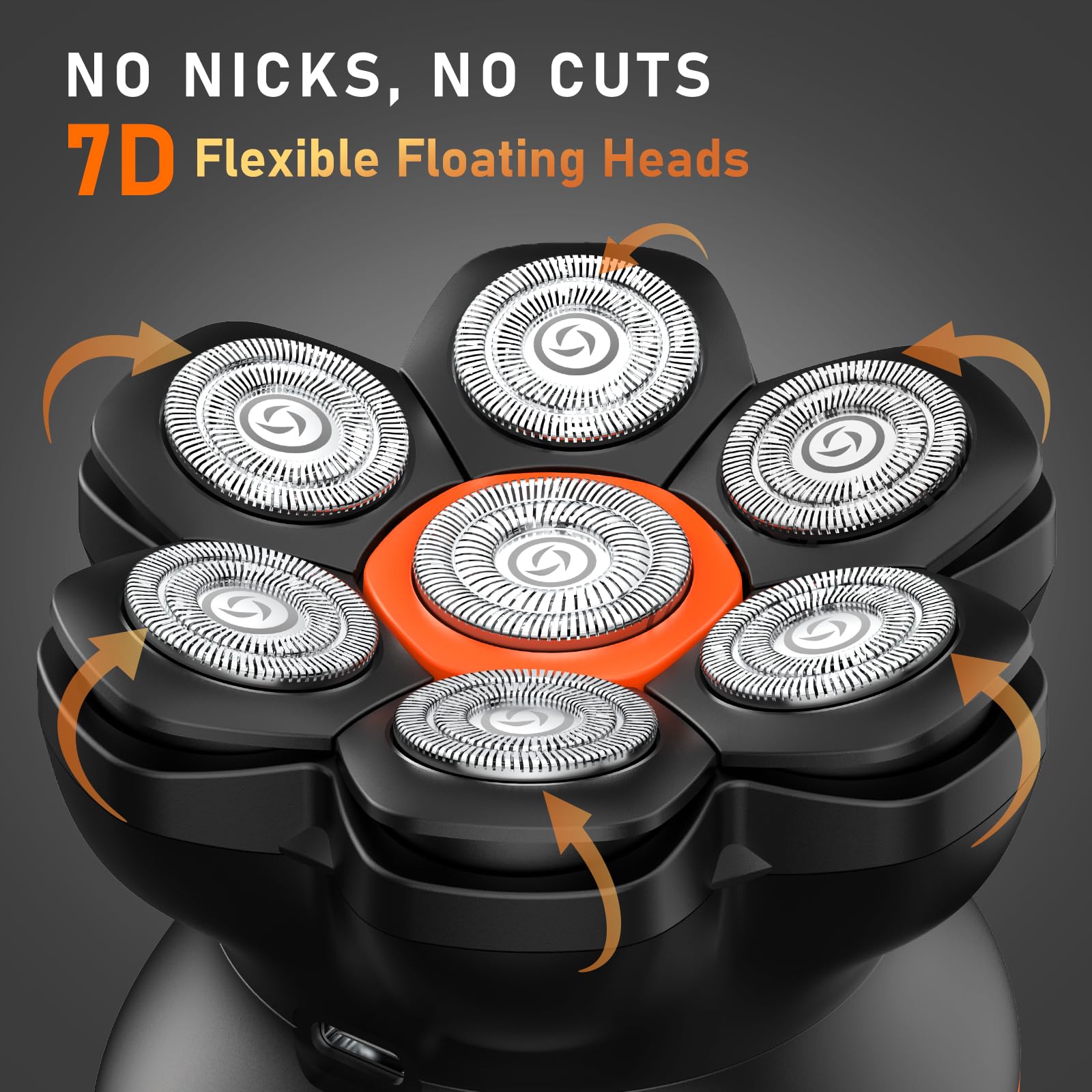 Maxgroom 7D Head Shavers For Bald Men   Wet/Dry Electric Razor With Flexible Blades, Close Shave, Cordless Rechargeable, Waterpr