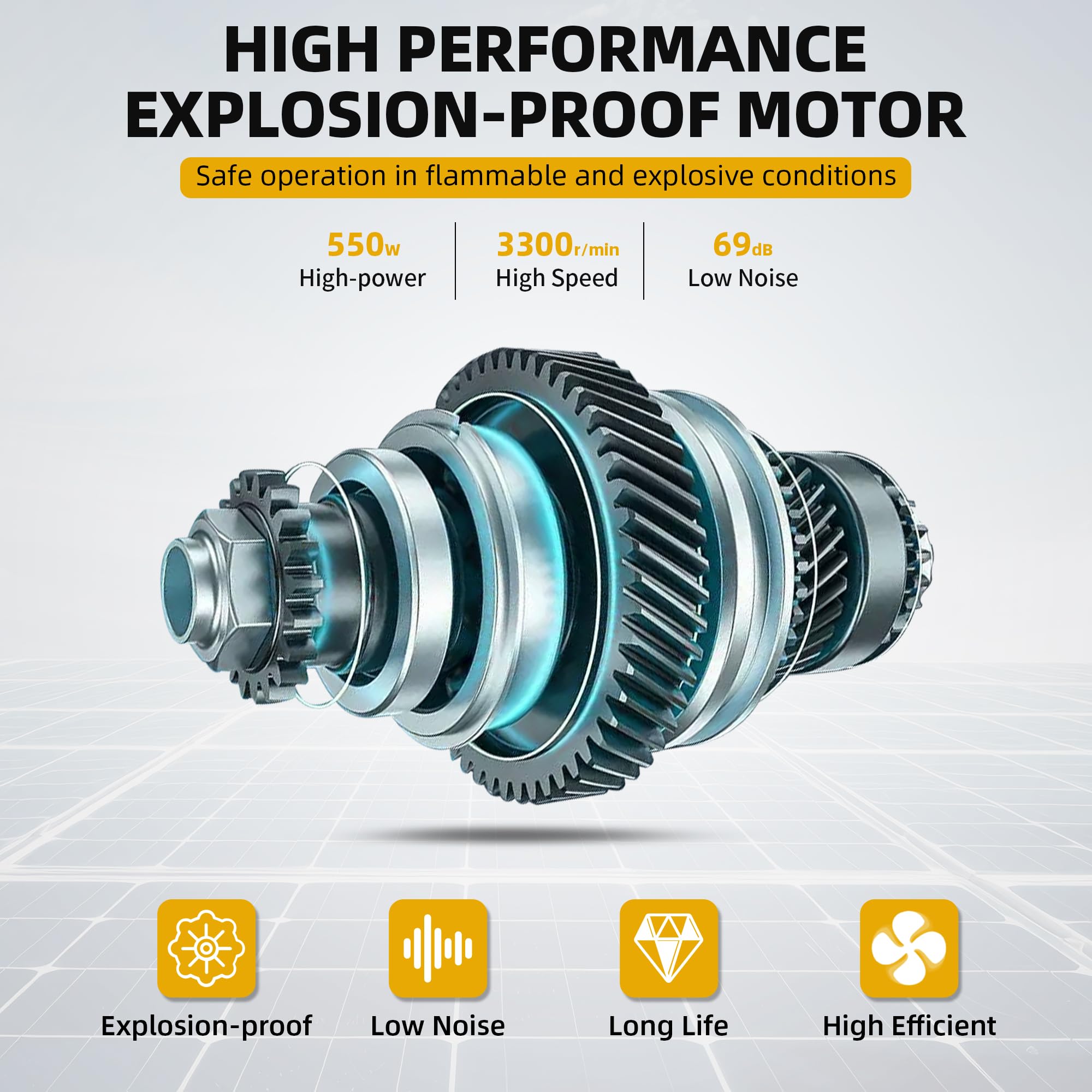 Dwvo 12 Inch Explosion Proof Fan, Portable Utility Blower With Adjustable A-Frame And 16Ft Flexible Pvc Duct Hose, Industrial Ex