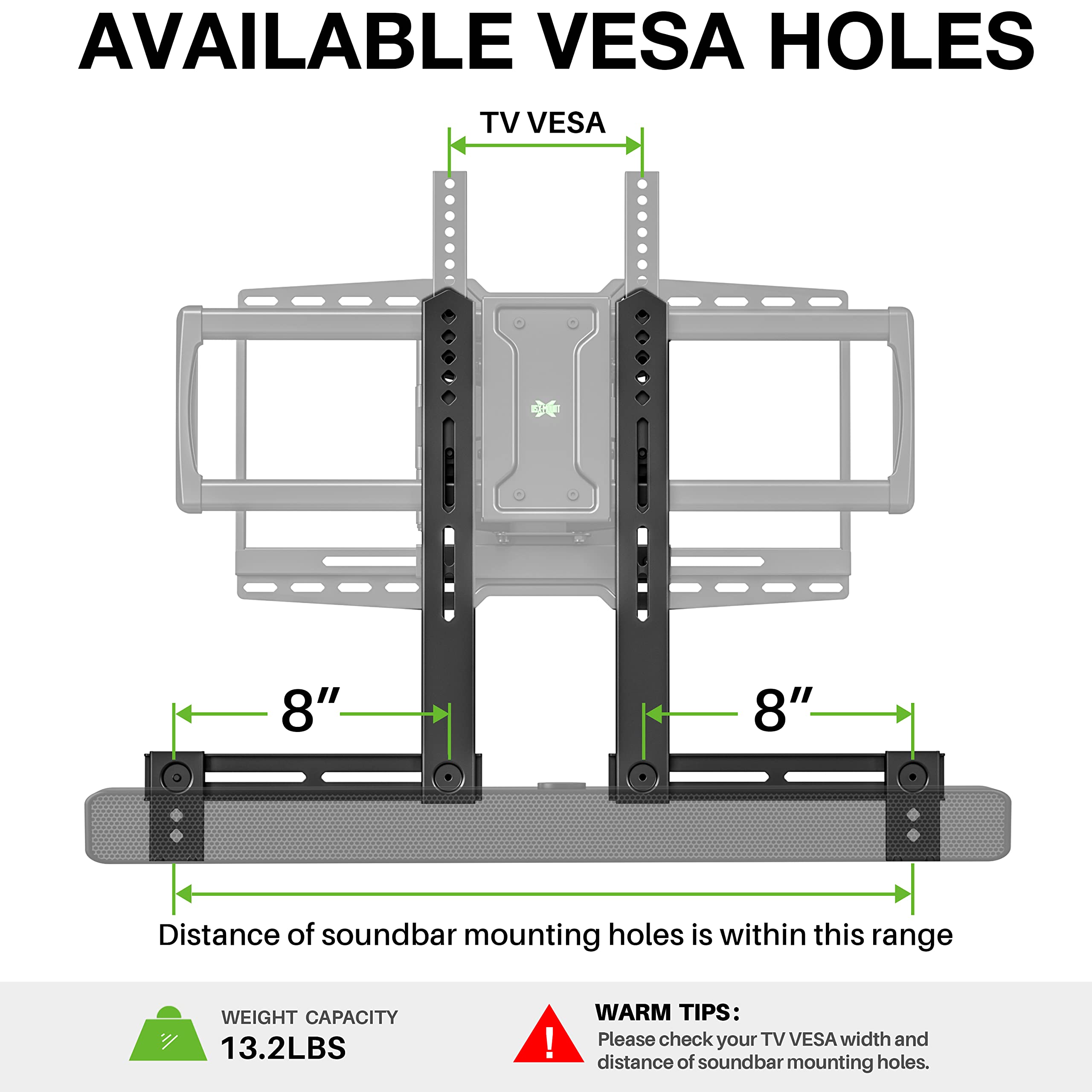 Usx Mount Soundbar Mount Sound Bar Tv Mount For Mounting Above Or Under Tv, Sound Bar Mount Up To 13.2 Lbs, Two Removable And Lo