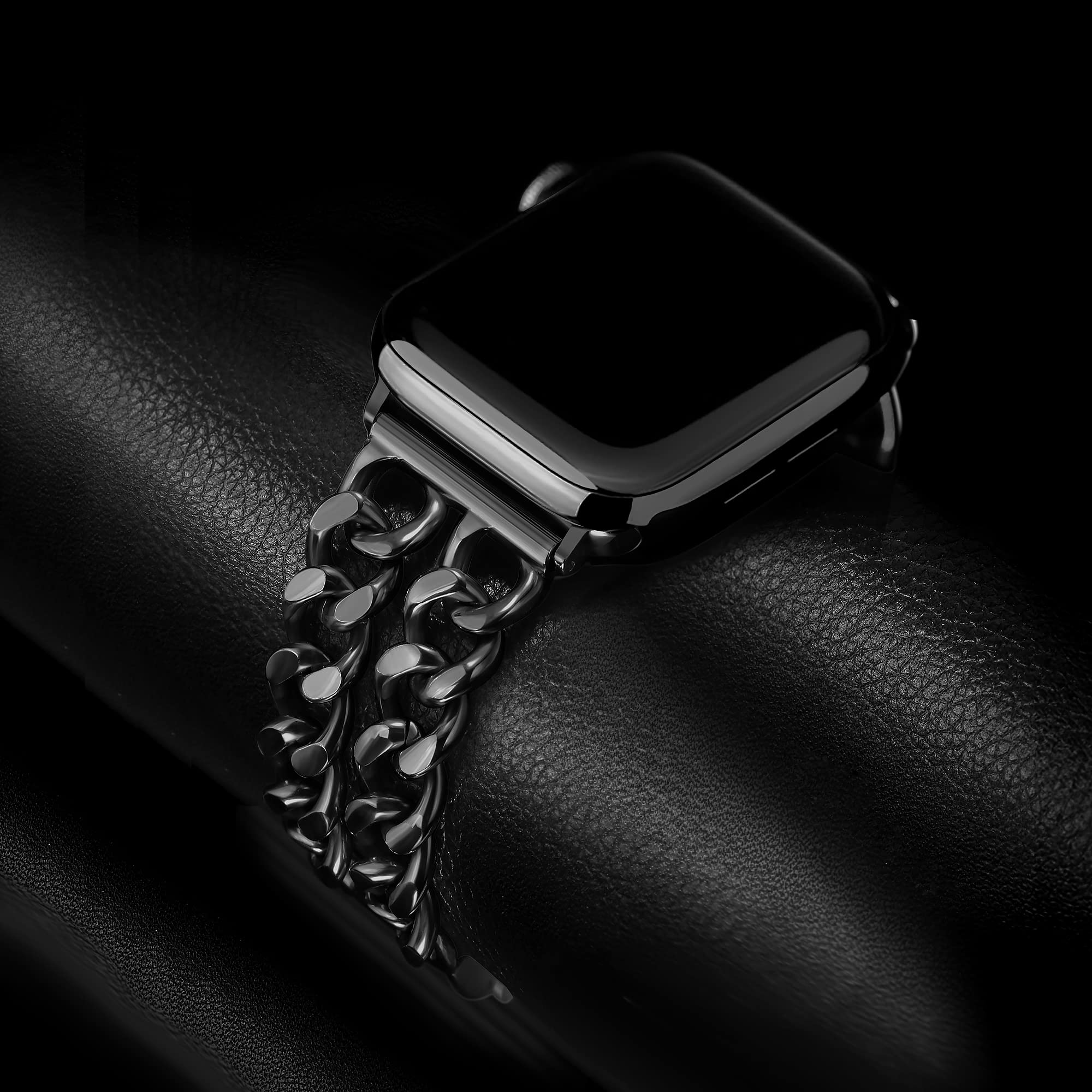 Secbolt Bands Compatible With Apple Watch 42Mm 44Mm 45Mm Iwatch Series 9 8 7 6 5 4 3 2 1 Se Stainless Steel Chain Links Replacem