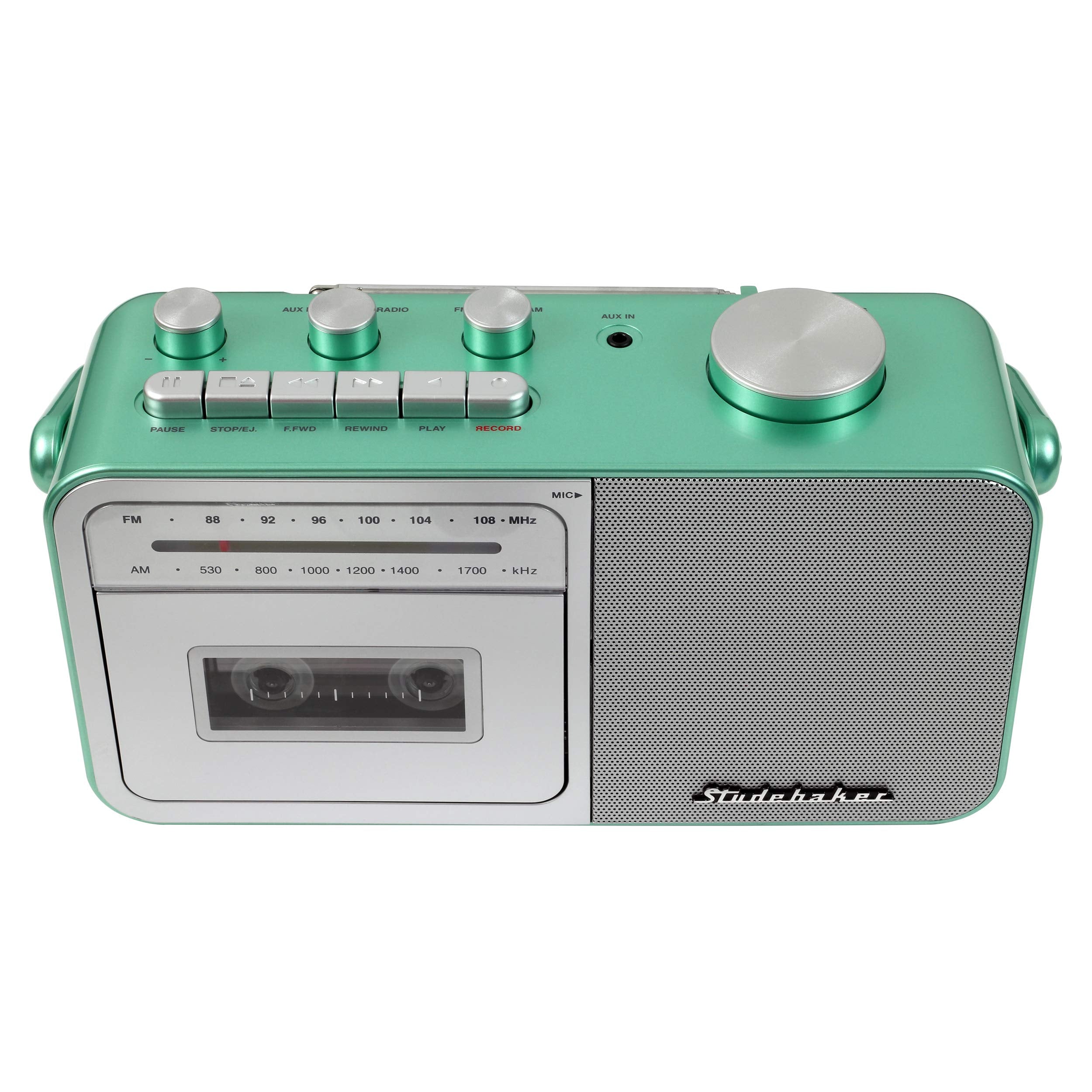 Studebaker Sb2130Ts Portable Cassette Player/Recorder With Am/Fm Radio (Teal/Silver)