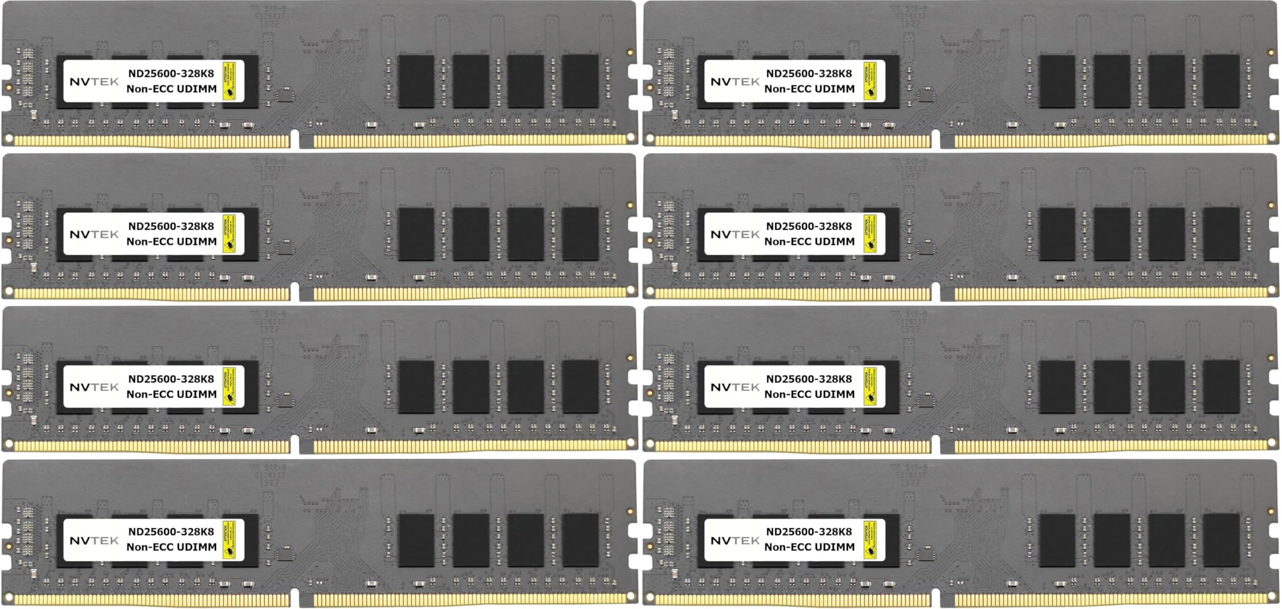 Nvtek 256Gb (8X32Gb) Ddr4 3200Mhz Pc4 25600 2Rx8 1.2V 288 Pin Non Ecc Unbuffered Udimm Desktop Pc Computer Memory Kit