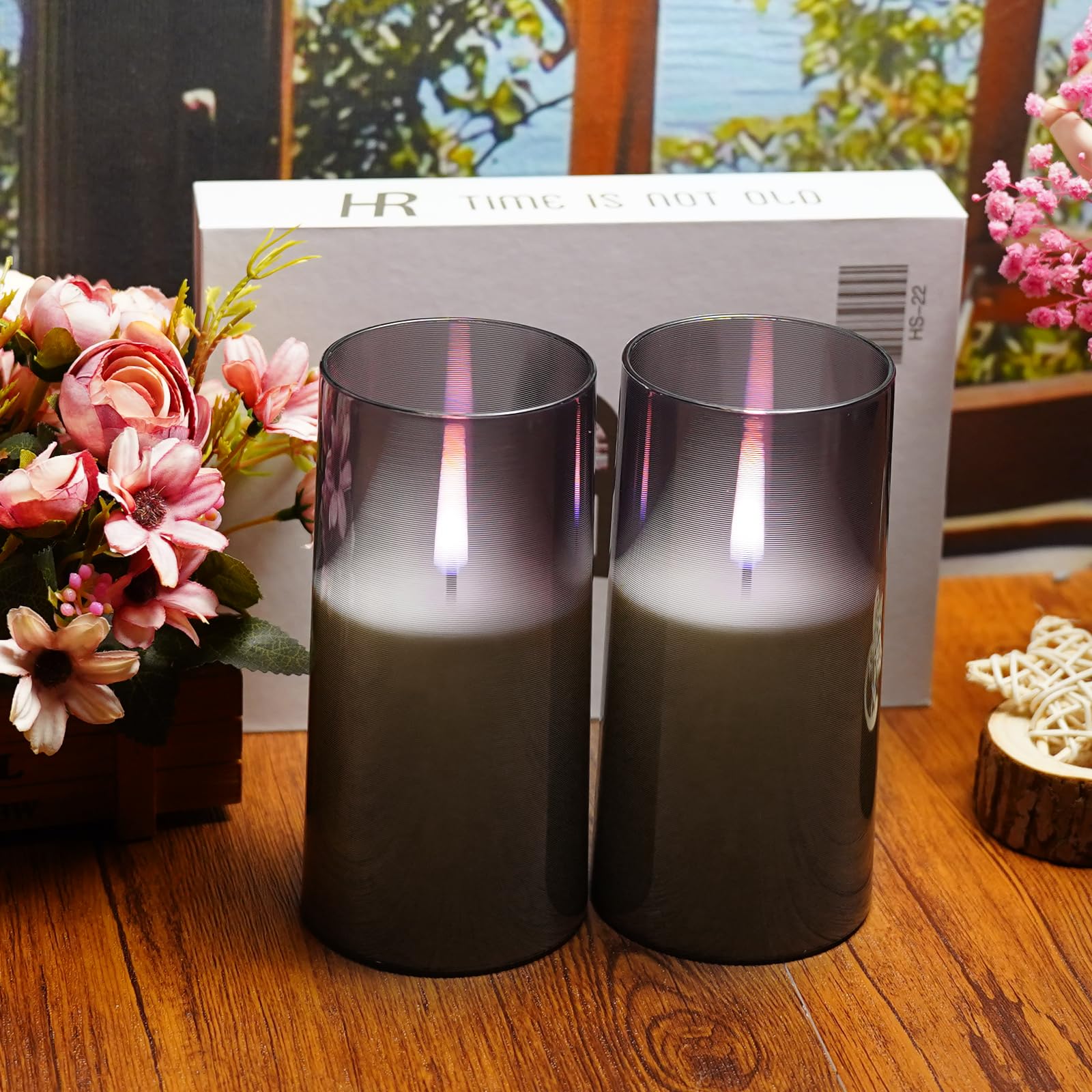 Kakoya Flameless Candles Upgraded Realistic Flickering Flame Led Candles,Battery Operated Candles With Remote Timers,Acrylic Ele