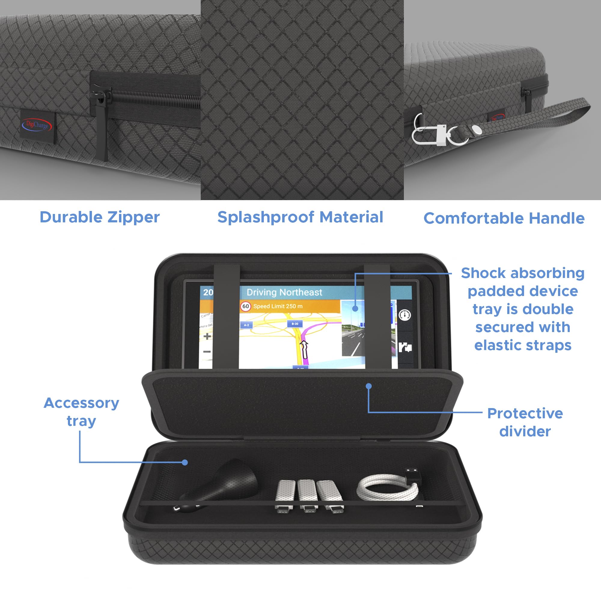 Digicharge Hard Case For 7 Inch Garmin Drivesmart 76 86 65 Dezl Otr710 780 Rv 785 770 760 Dezlcam Fleet 790 Overlander Catalyst