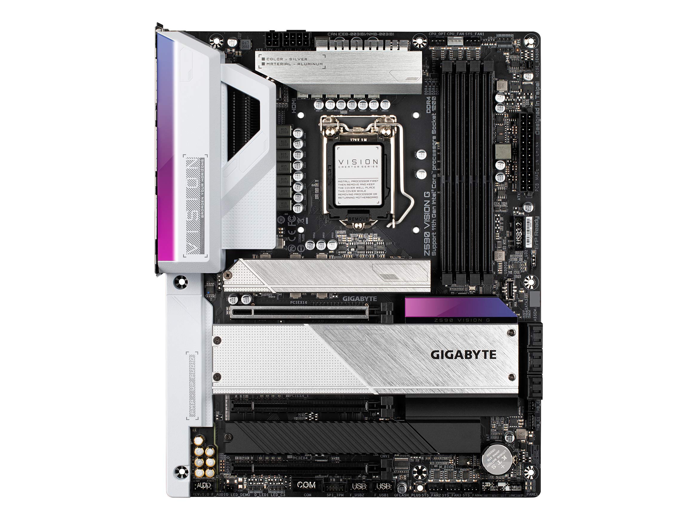 Gigabyte Z590 Vision G (Lga 1200/Intel Z590/Atx/3X M.2/Pcie 4.0/Usb 3.2 Gen2X2 Type C/2.5Gbe Lan/Motherboard)