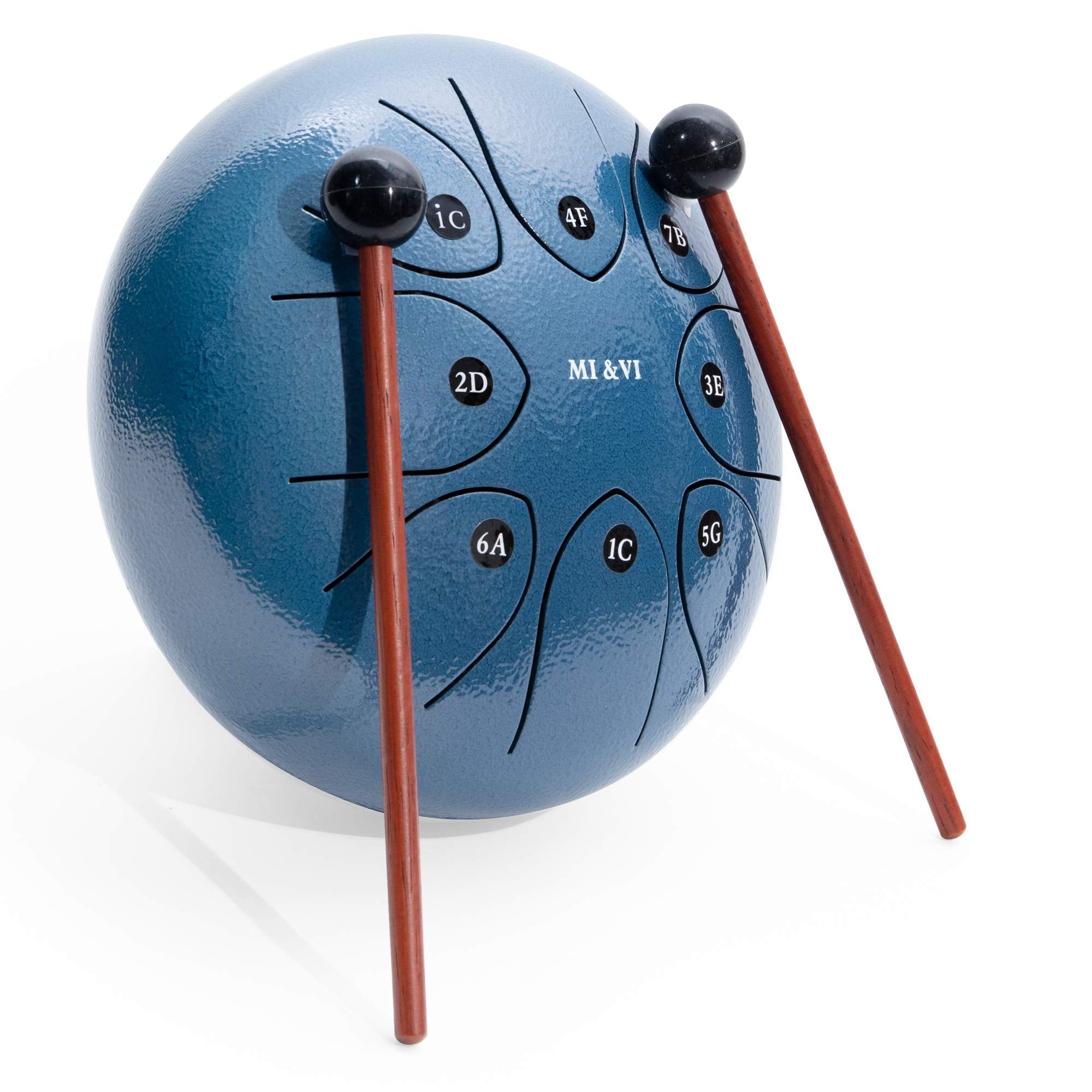 Mi&Vi Ocean Rain Drum For Outside Garden (8 Notes 8 Inches) With Mallets & Padded Travel Bag Included | Chakra Tank | Steel Tong