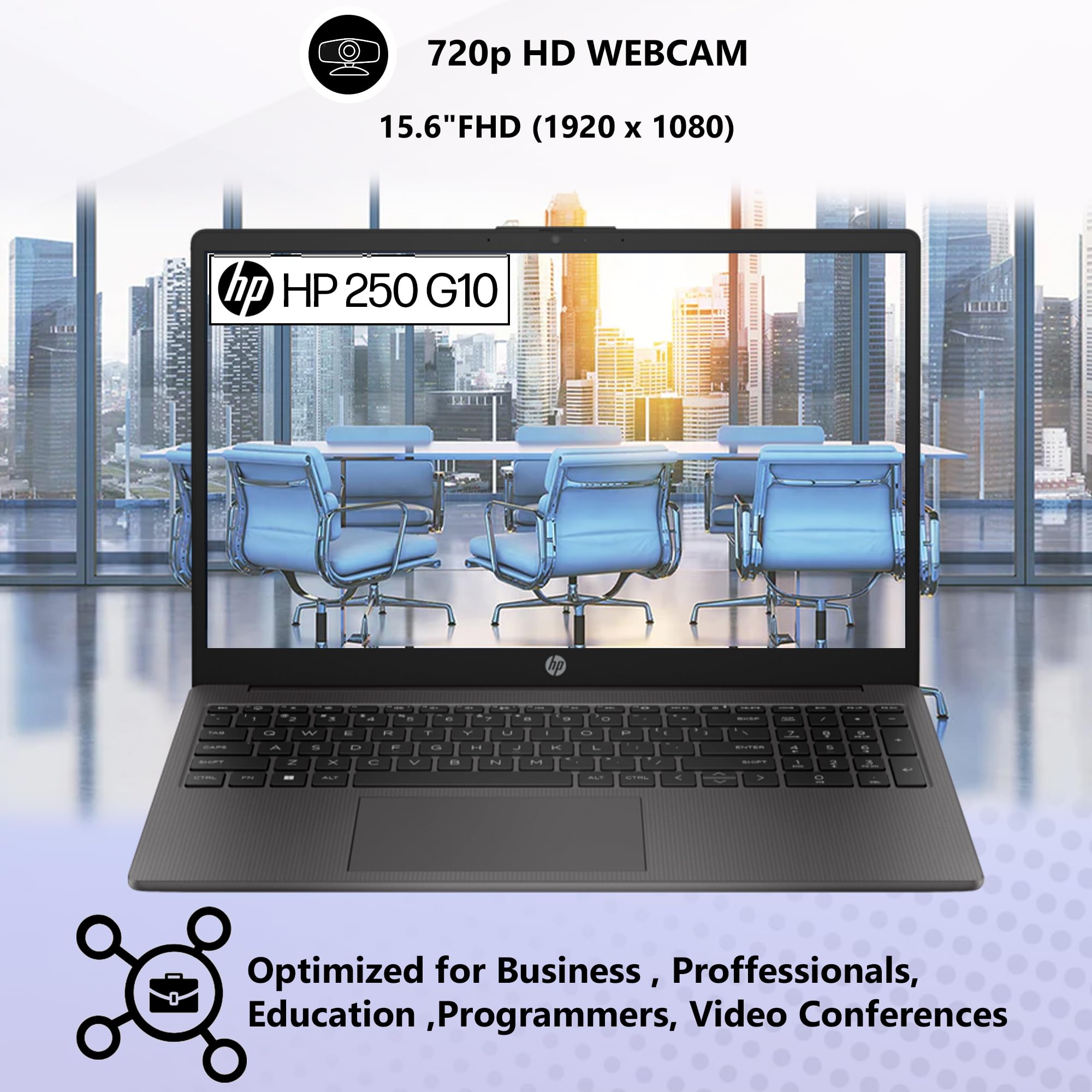 Hp 250 255 G10 Business Laptop 15.6'' Fhd Display, Intel Core I5-1334U (Beats Amd Ryzen 5 7530U) 32Gb Ram, 1Tb Pcie Ssd For Home