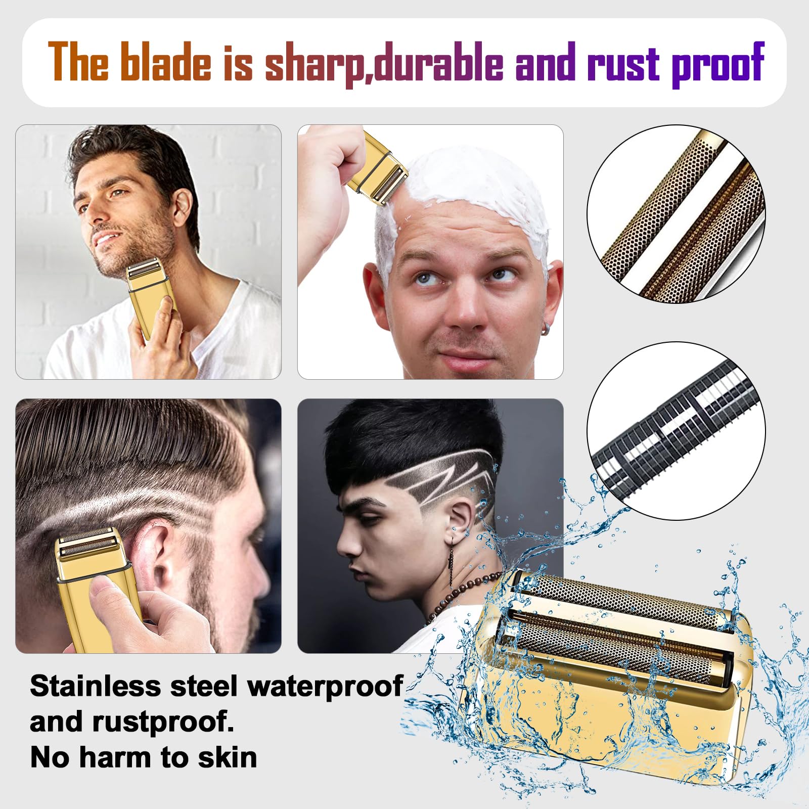 4 Pack Shaver Replacement Foil And Cutters Compatible With Babylisspro Double Fxfs2 Metal Shaver Foil Replacement (Golden 4Pcs)