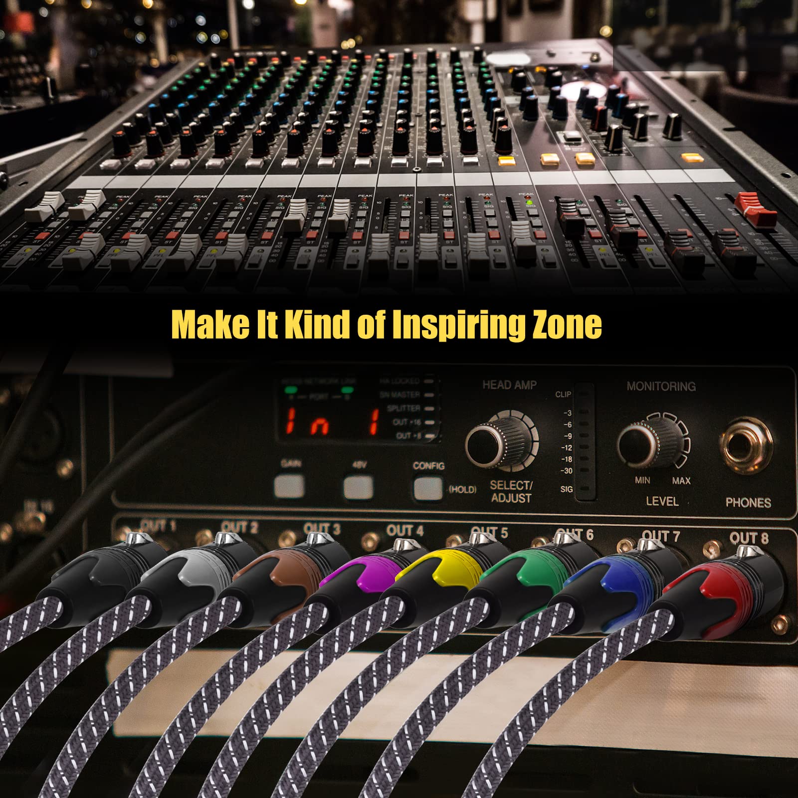 Mikiz 6Ft Xlr Cables Braided Premium Xlr Male To Female Mic Cable 6 Feet 10 Packs