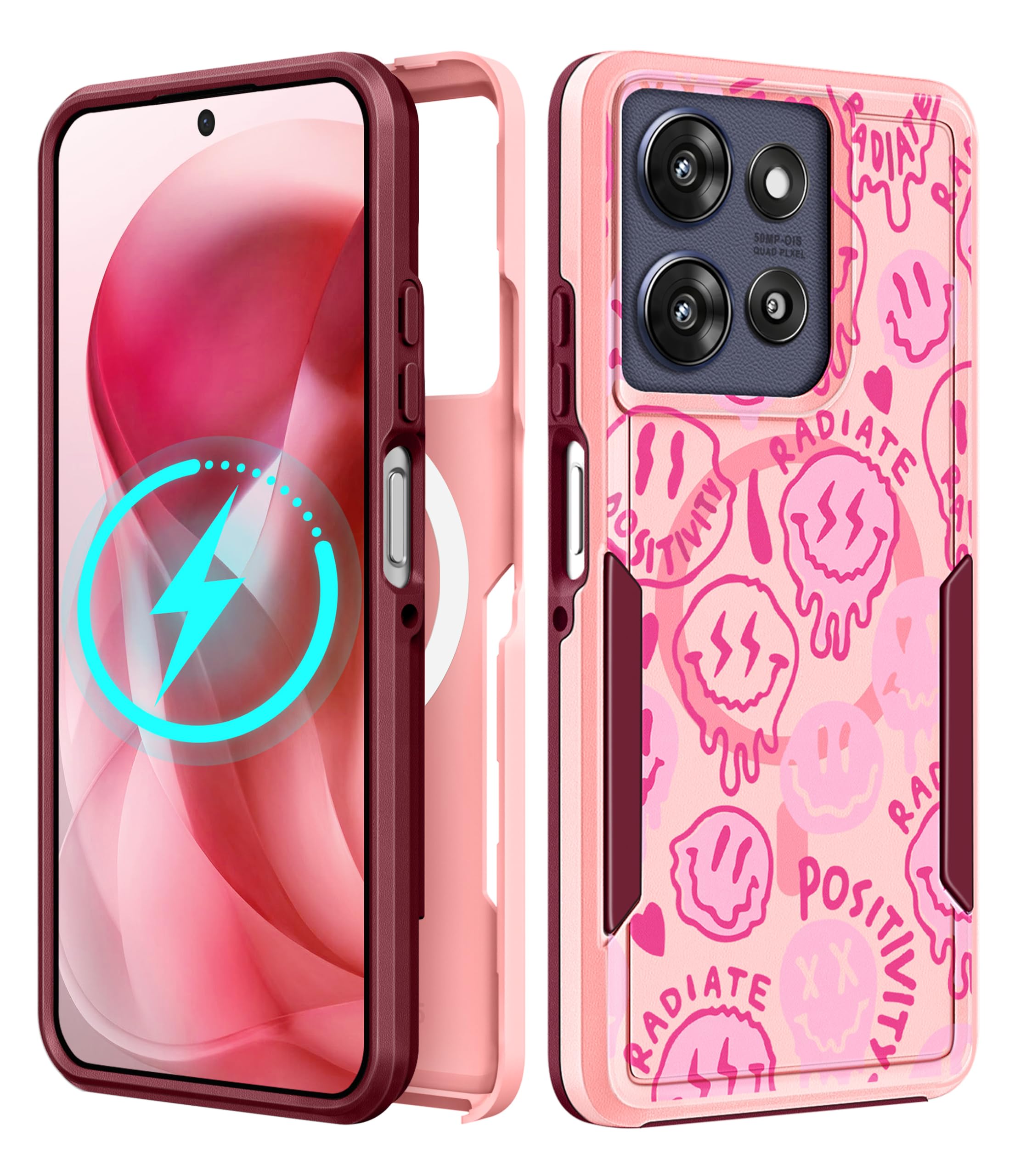 LISEVOfor Moto G Power 2025 Case - for Motorola Moto G Play 2025 Case Compatible with MagSafe Women Cute Girl Magnetic Protectiv