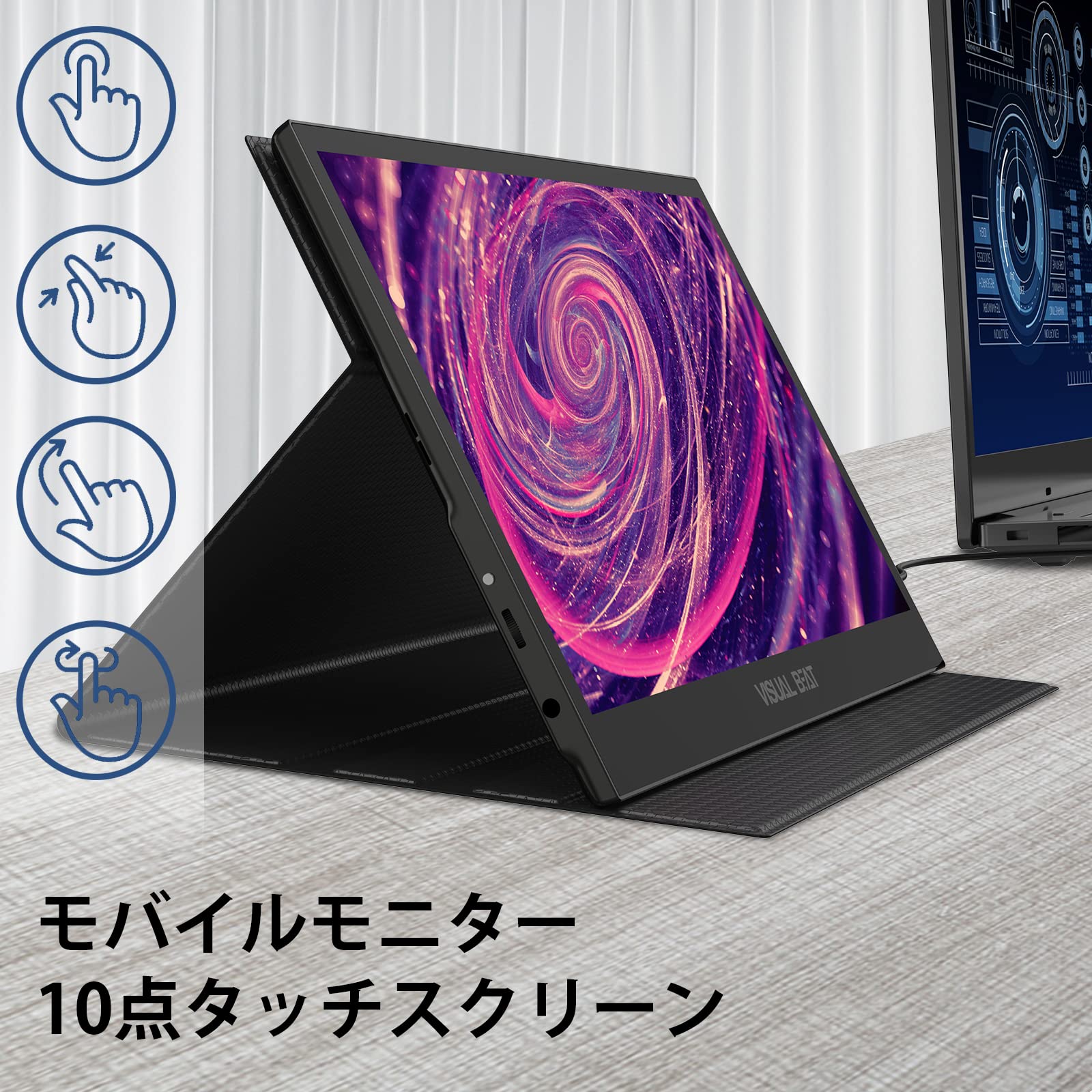 13.3    Portable Usb Type C Monitor Touchscreen, 1080P Fhd, Ips, 100% Dci P3, 10 Point Touch External Screen With Premium Smart