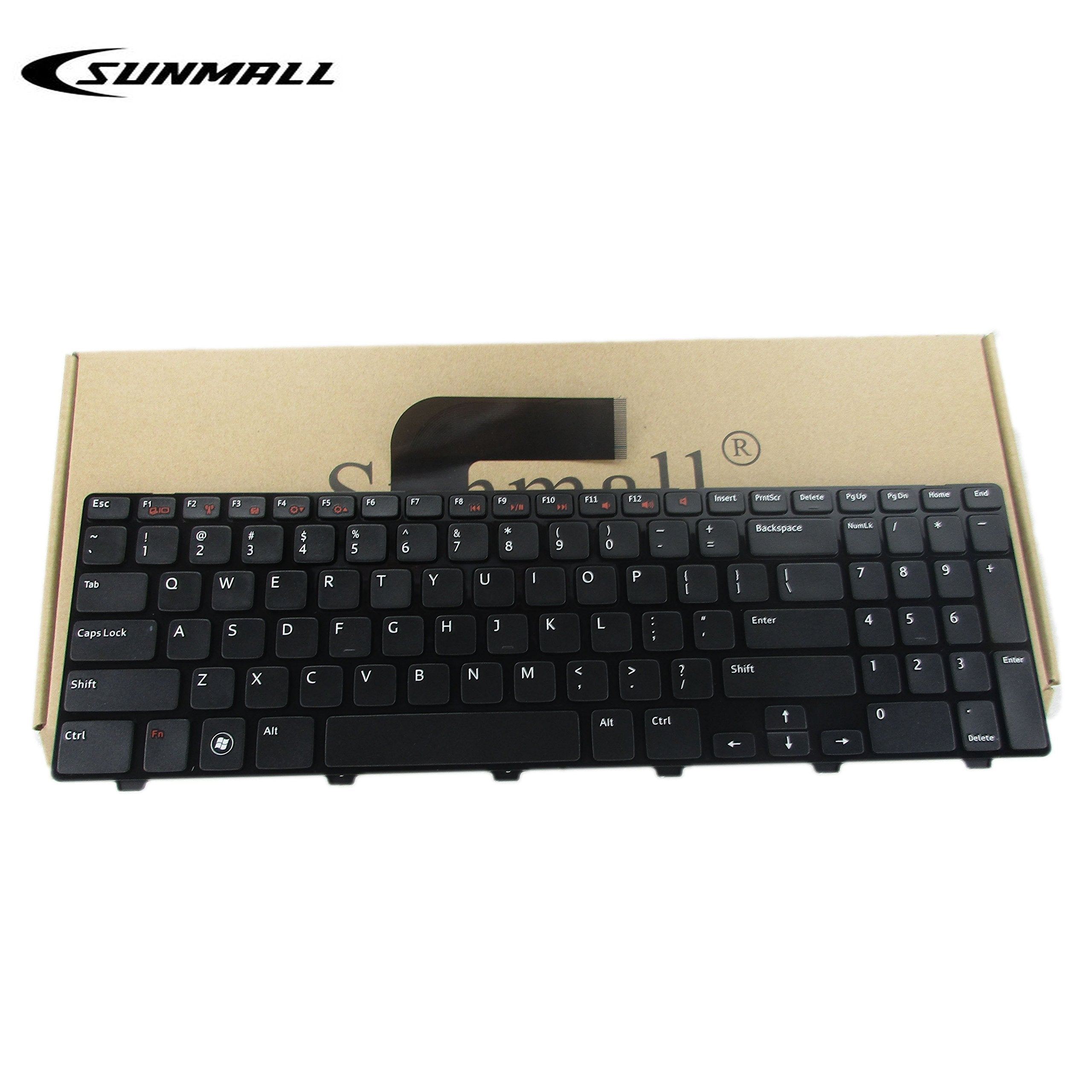 Sunmall N5110 Keyboard Compatible With Dell Inspiron, Replacement Laptop Keyboard With Frame Compatible With Dell Inspiron 15R N