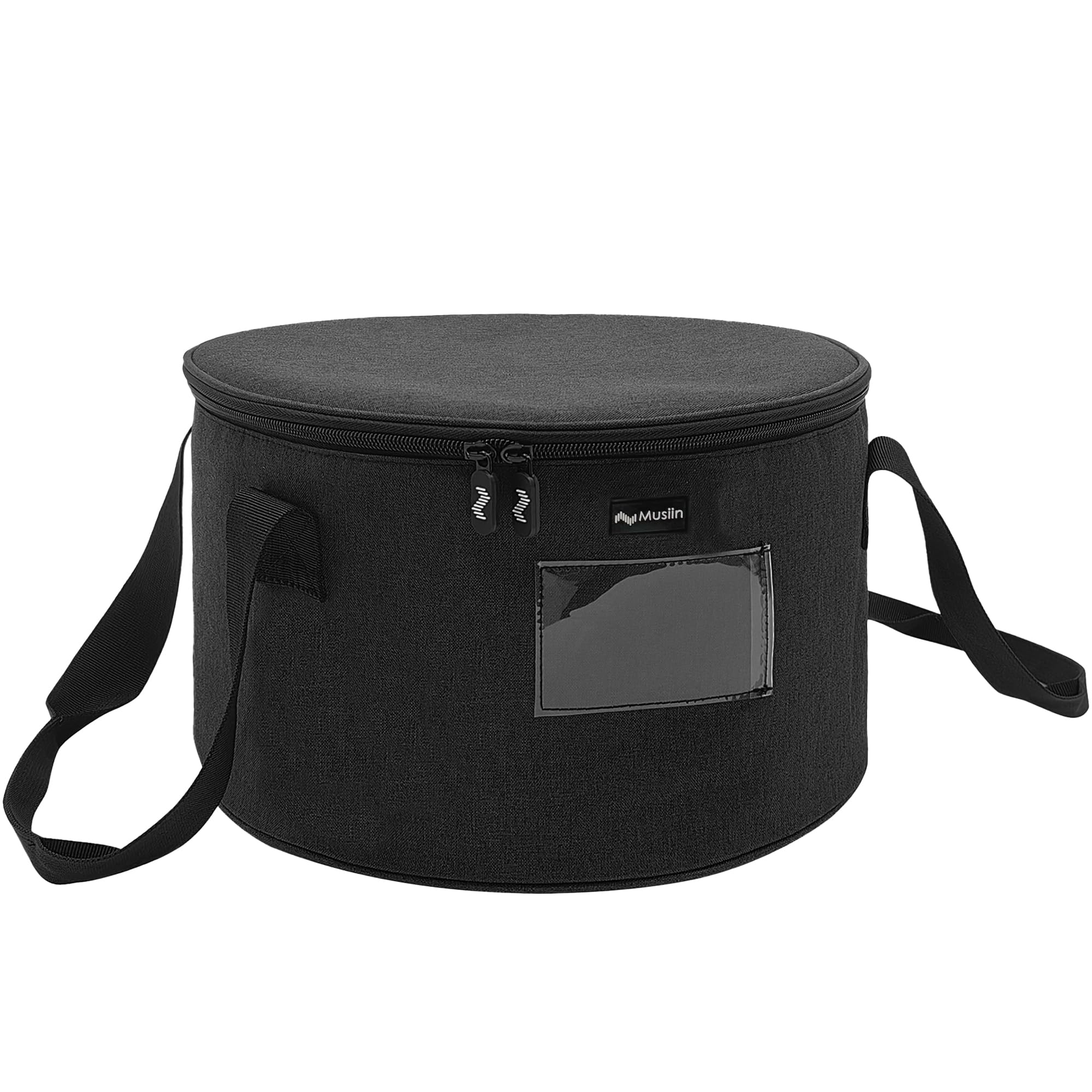 Musiin Accessories Bag for Guitar, Bass, Keyboard, Drums Cables & Adapters Multi-Function Round Storage, Internal Mesh Pocket fo