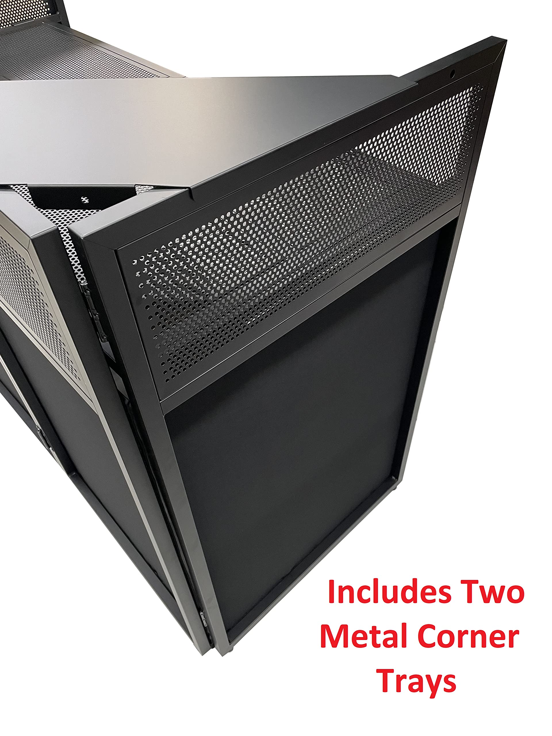 Jumbo 53 Wide Dj Event Facade White/Black Scrim Booth Two Top Corner Table Tops 23X53 Table! Padded Carrying Case! All Aluminum