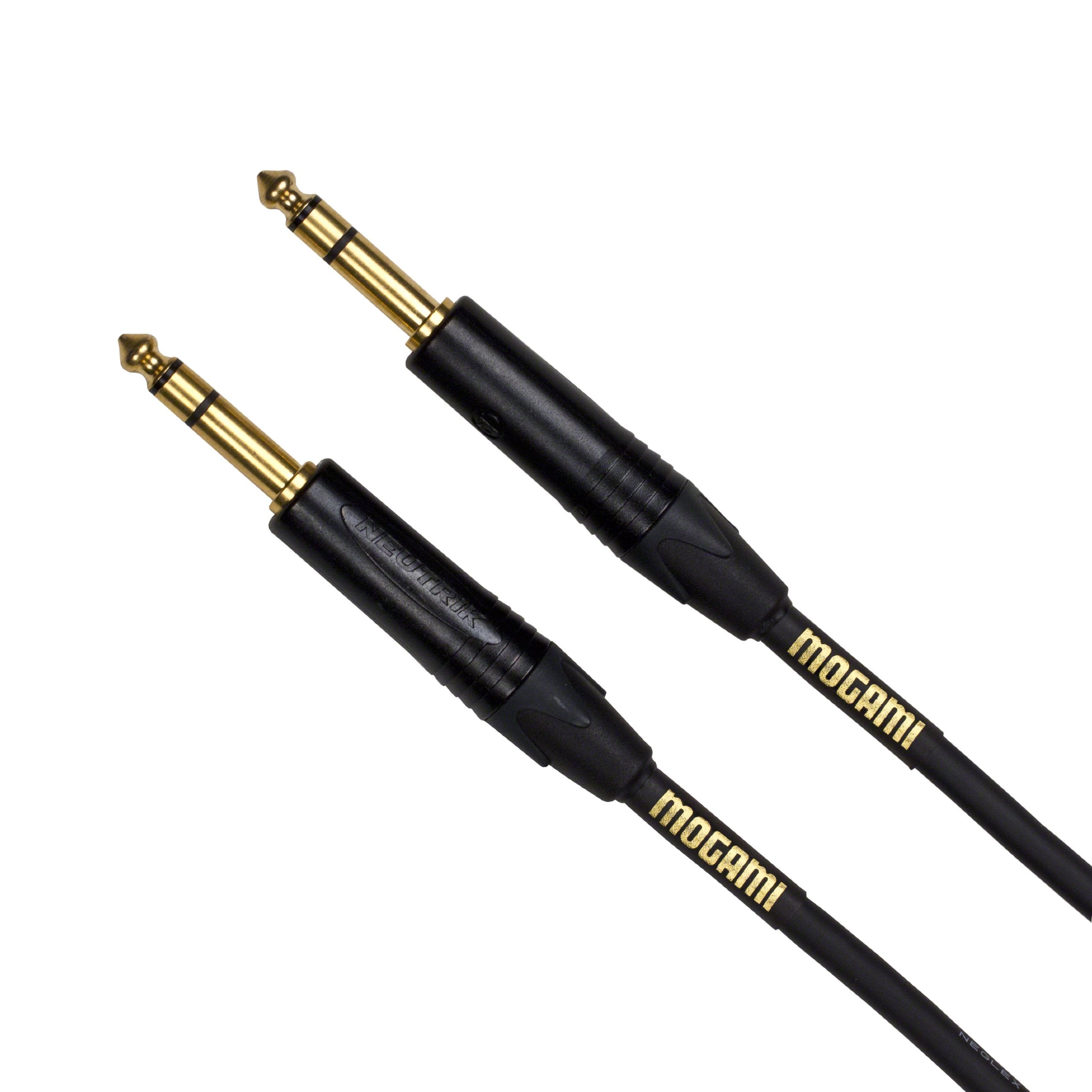 Mogami Gold Trs Trs 03 Balanced Audio Patch Cable, 1/4' Trs Male Plugs, Gold Contacts, Straight Connectors, 3 Foot