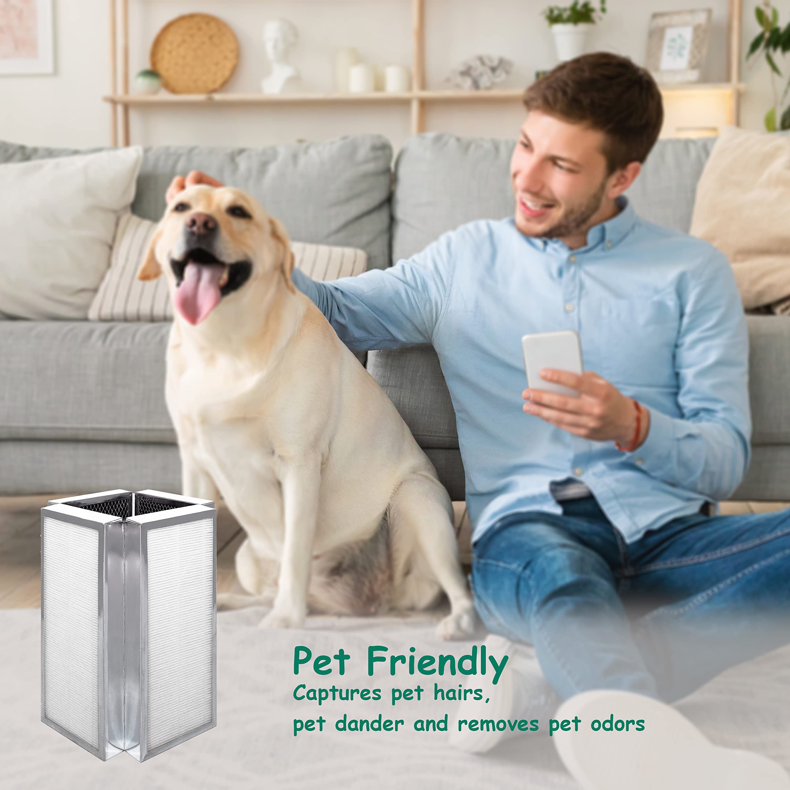 Replacement Filter, Compatible With 50 Air Purifier, 3 In 1 H13 True Hepa Filter