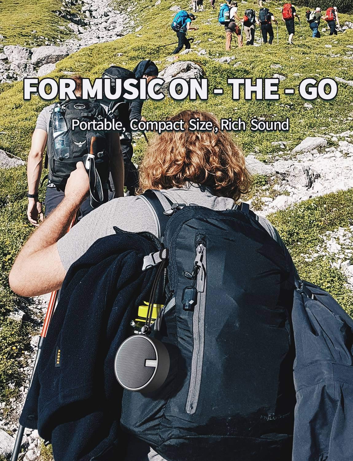 Insmy C12 Ipx7 Waterproof Shower Bluetooth Speaker, Portable Small Speaker, Speakers Bluetooth Wireless Loud Clear Sound Support