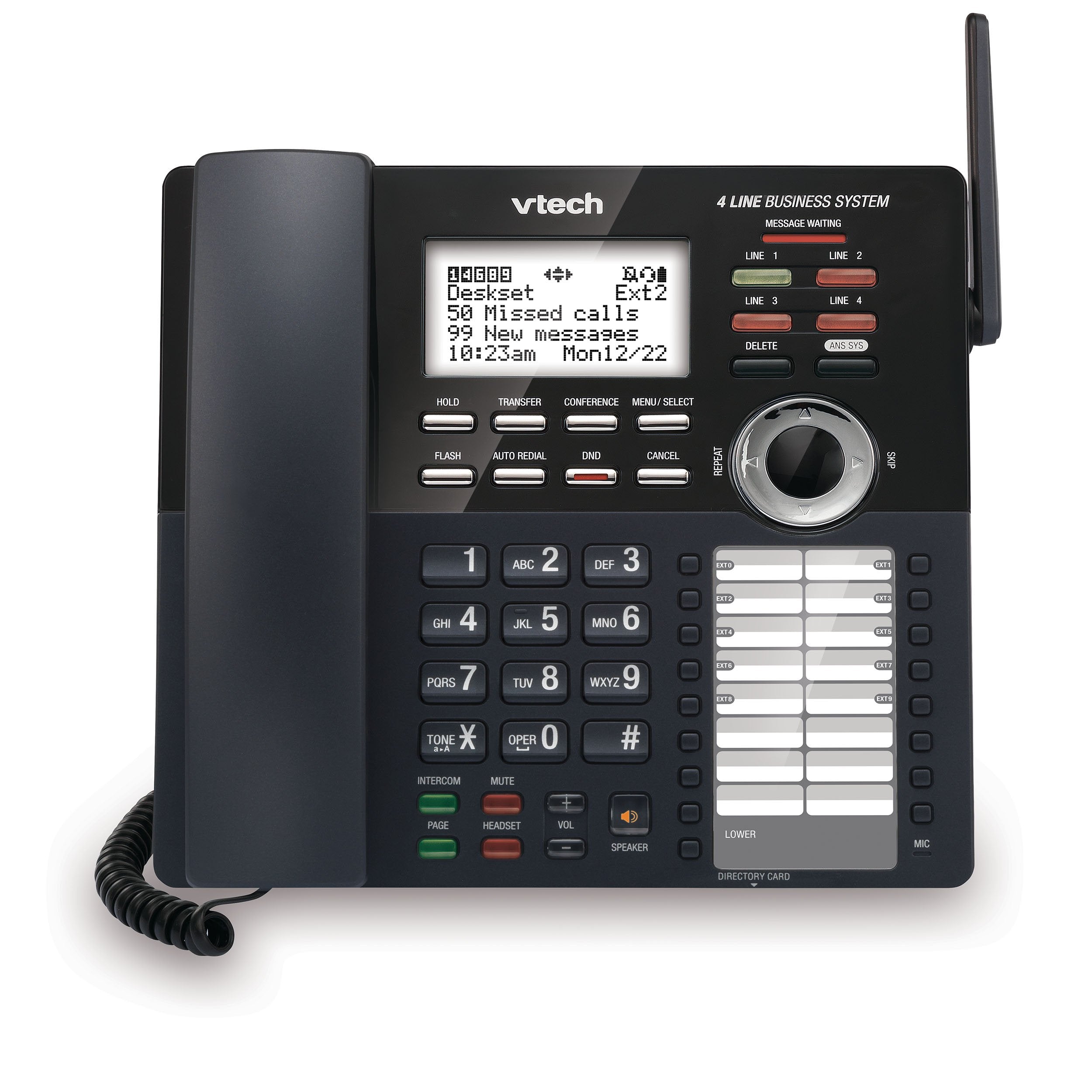 Vtech Am18247 Extension Deskset For Vtech Am18447 Small Business System, Black