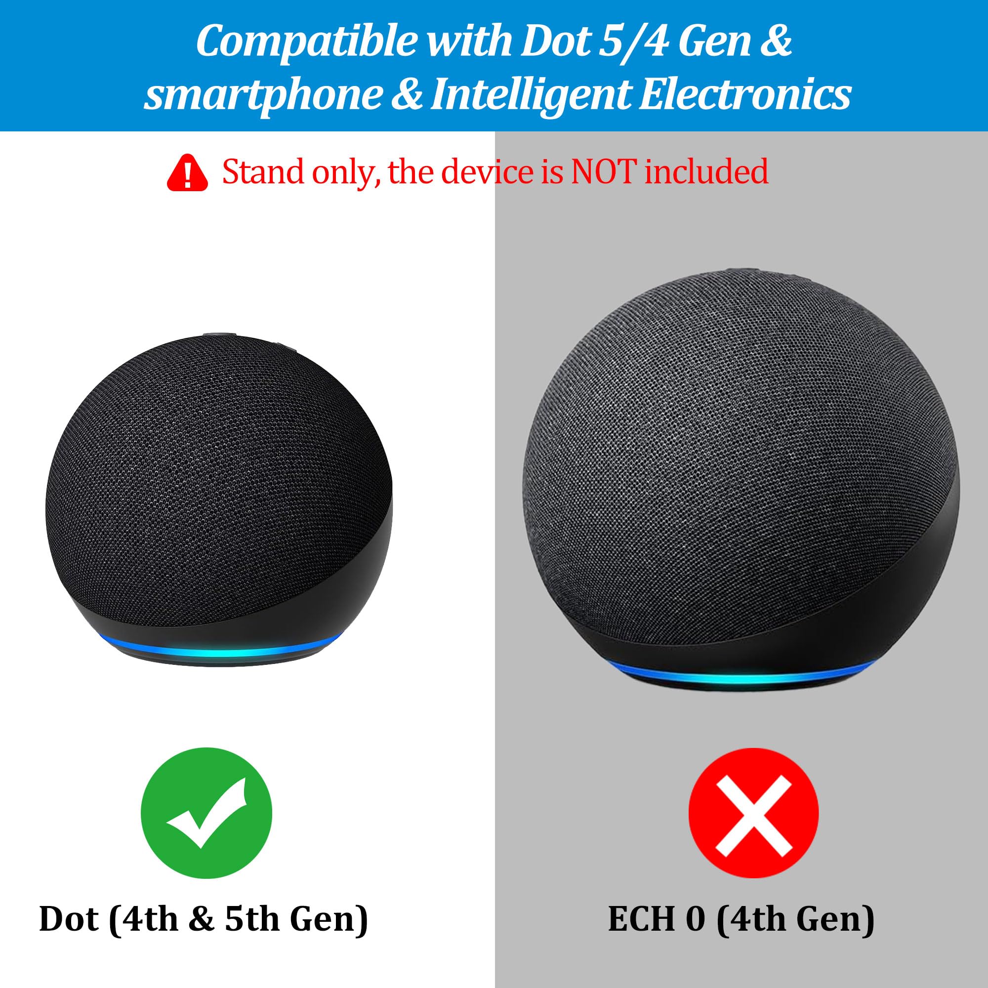Plusacc Stand For Dot 5Th/4Th Generation With Usb C And Usb A Charging Ports, Table Holder Base For Charge Cellphones And Earbud