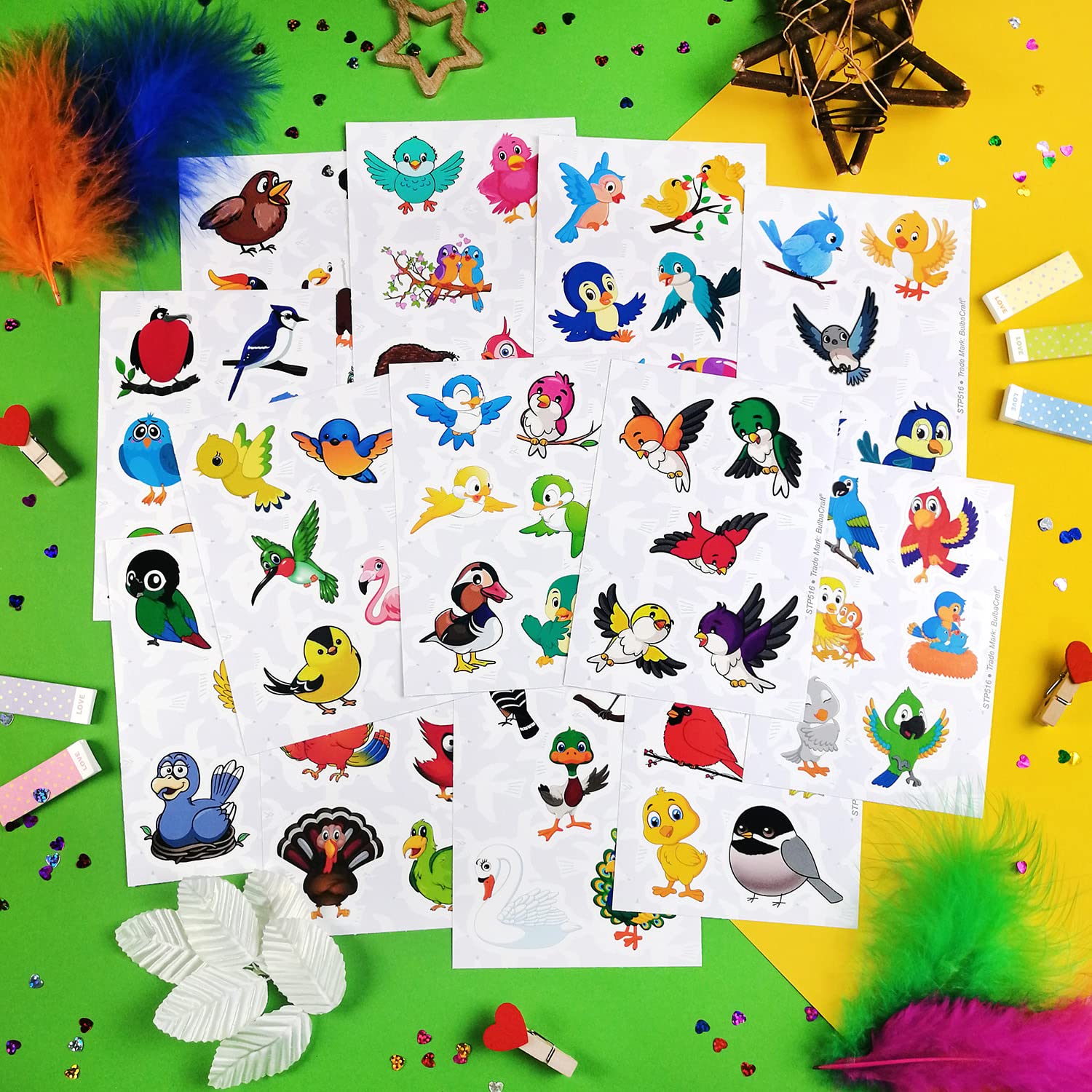 100Pcs Bird Stickers, Bird Party Favors, Bird Gifts For Birders And Bird Lovers, Bird Party Supplies And Decorations, Birds Figu