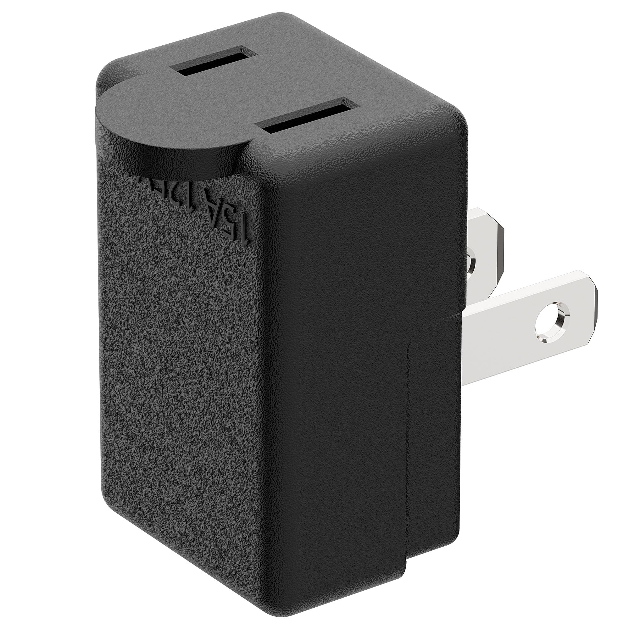 Right Angle Adapter,2 Prong 90 Degree Upward Angled Ac Adapter, Polarized 2 Prong L Type Adapter, Vertical Right Angled Down Ang