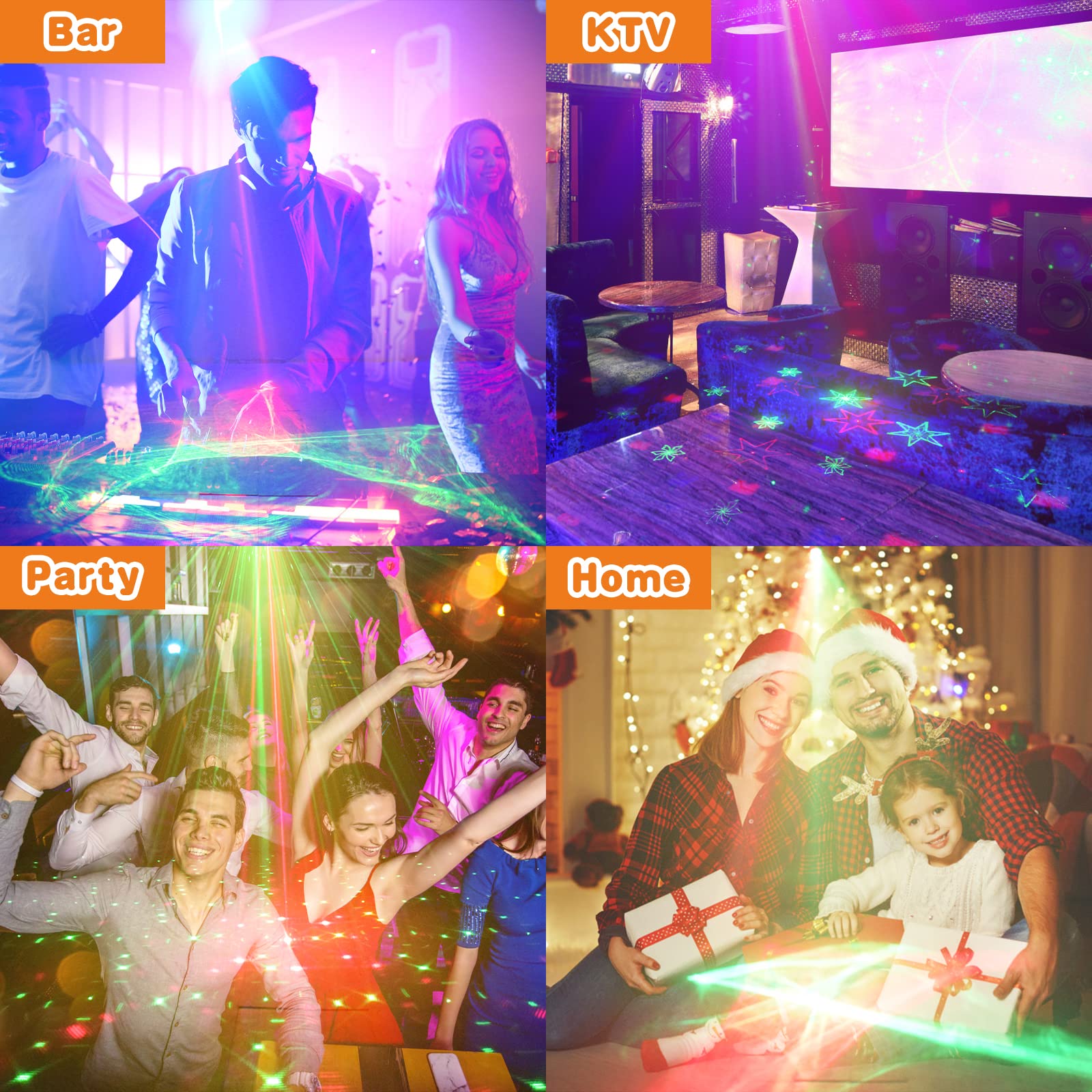 Enjoyedled Dj Disco Party Lights Battery Powered - Northern Laser Light Effect Rgb Led Sound Activated Strobe Lighting With Remo