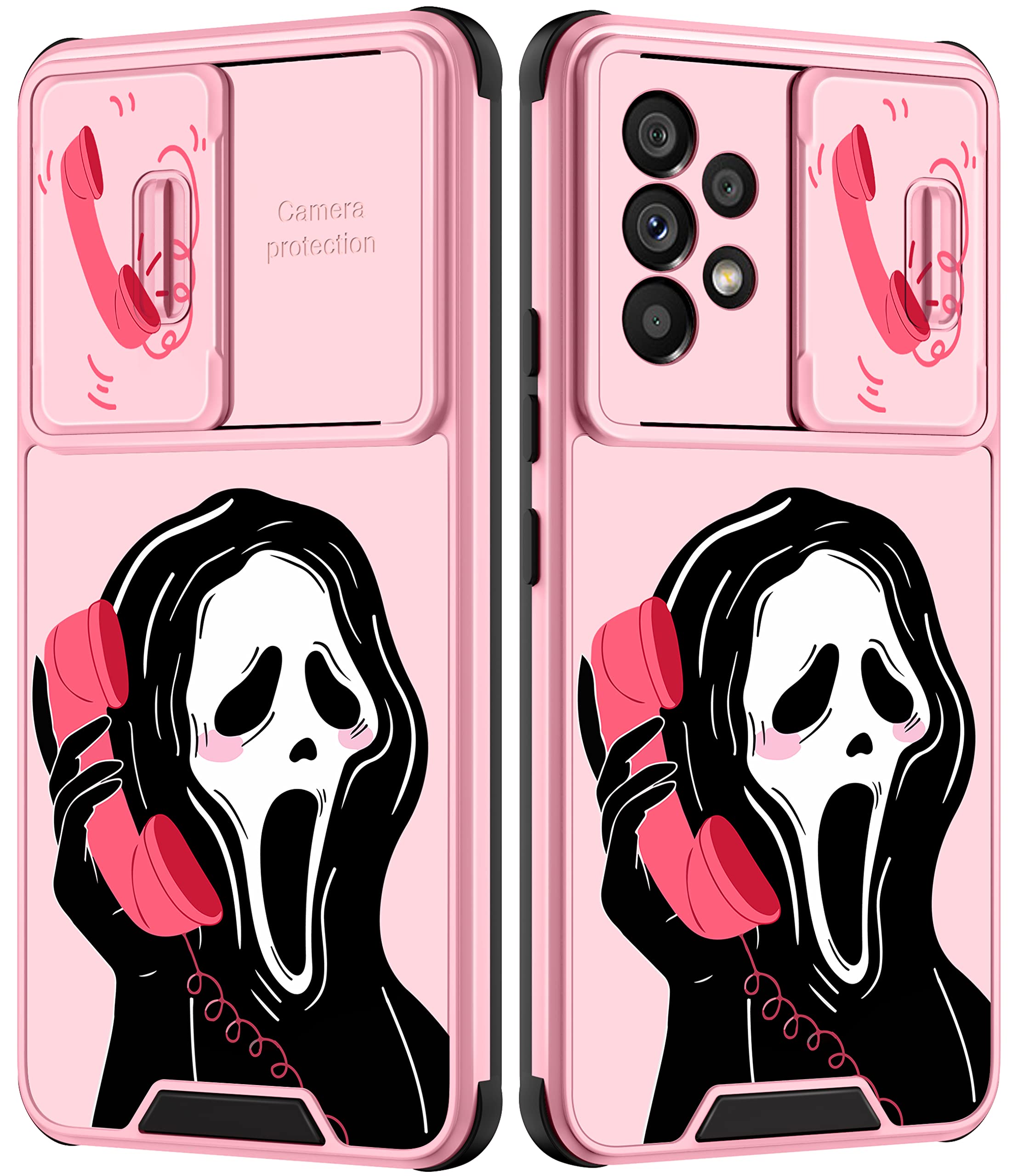 Goocrux For Samsung Galaxy A53 5G Case Skeleton For Women Girls Cute Skull Girly Phone Cover Gothic Design Aesthetic With Slide