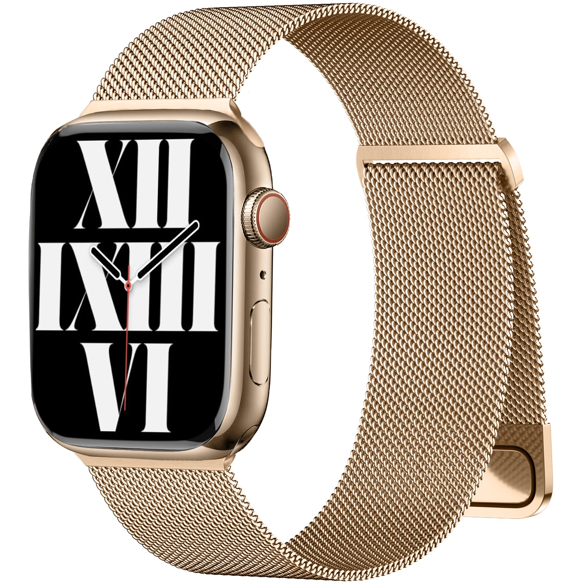 Rabini Compatible With Apple Watch Band 46Mm 42Mm 44Mm 45Mm 49Mm 38Mm 40Mm 41Mm For Women Men, Stainless Steel Mesh Magnetic Met