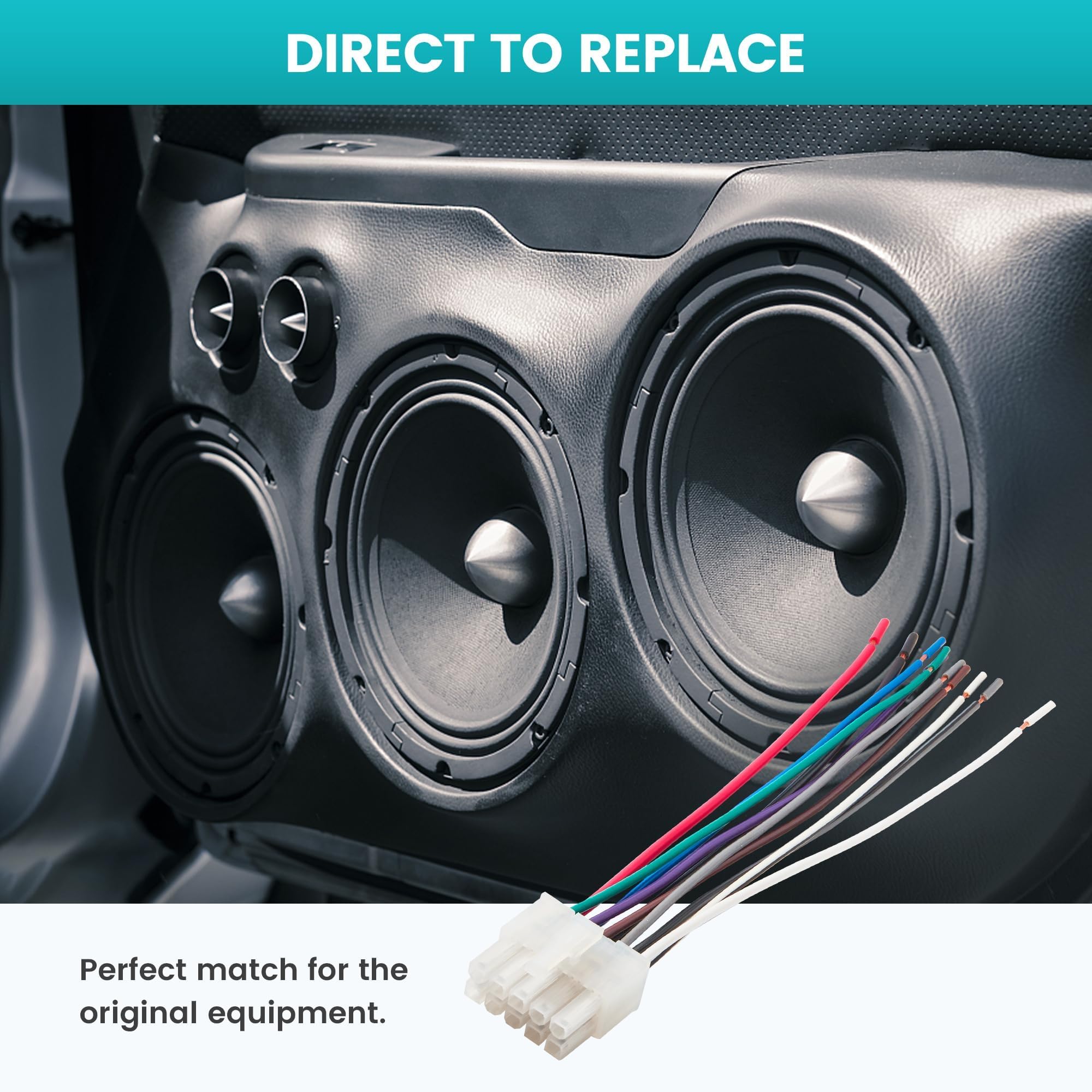 Nuith 10 Pin Stereo Wiring Harness For Kicker Bass Station, Radio Wiring Harness Plug Compatible With Kicker Pt10 11Pt8 11Ph12 1