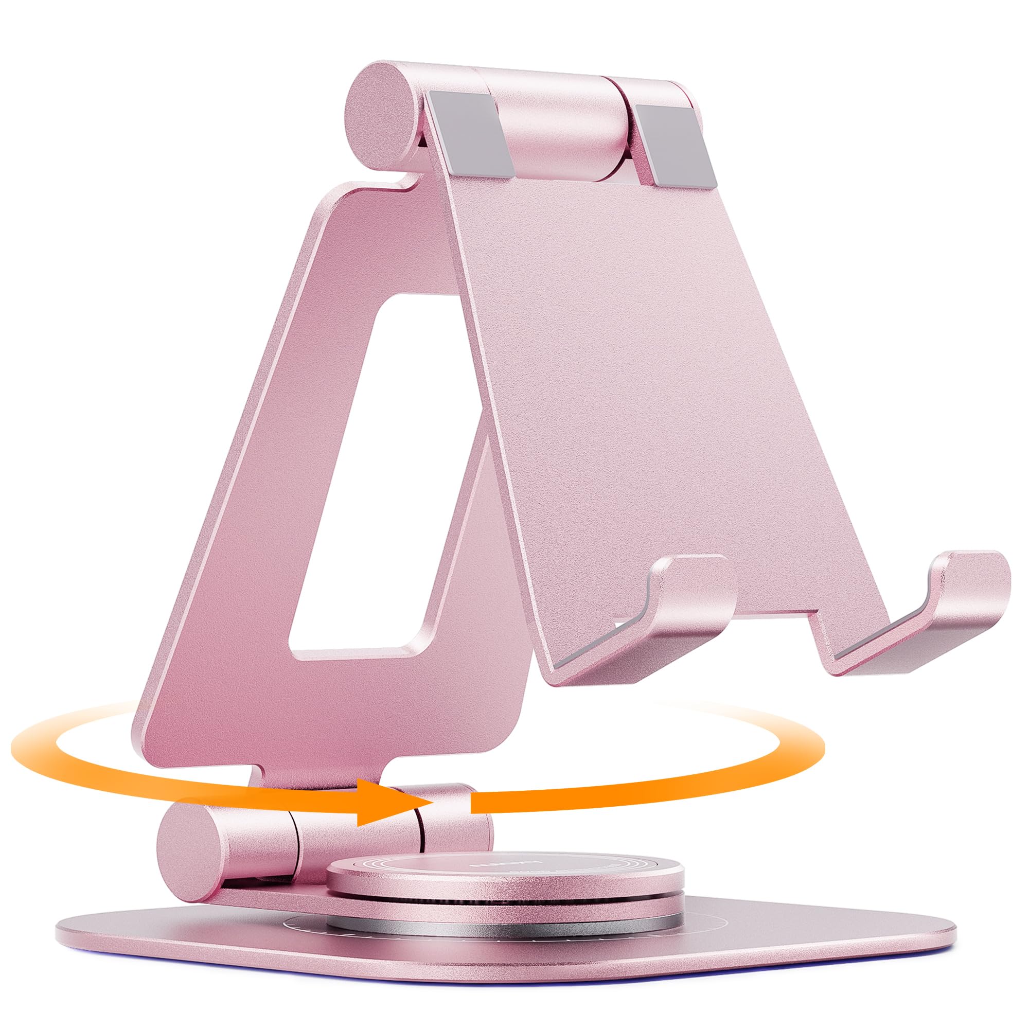 Nulaxy Rotatable Cell Phone Stand, Fully Adjustable Foldable Desktop Phone Holder Cradle Dock, Thick Case Friendly, Compatible w