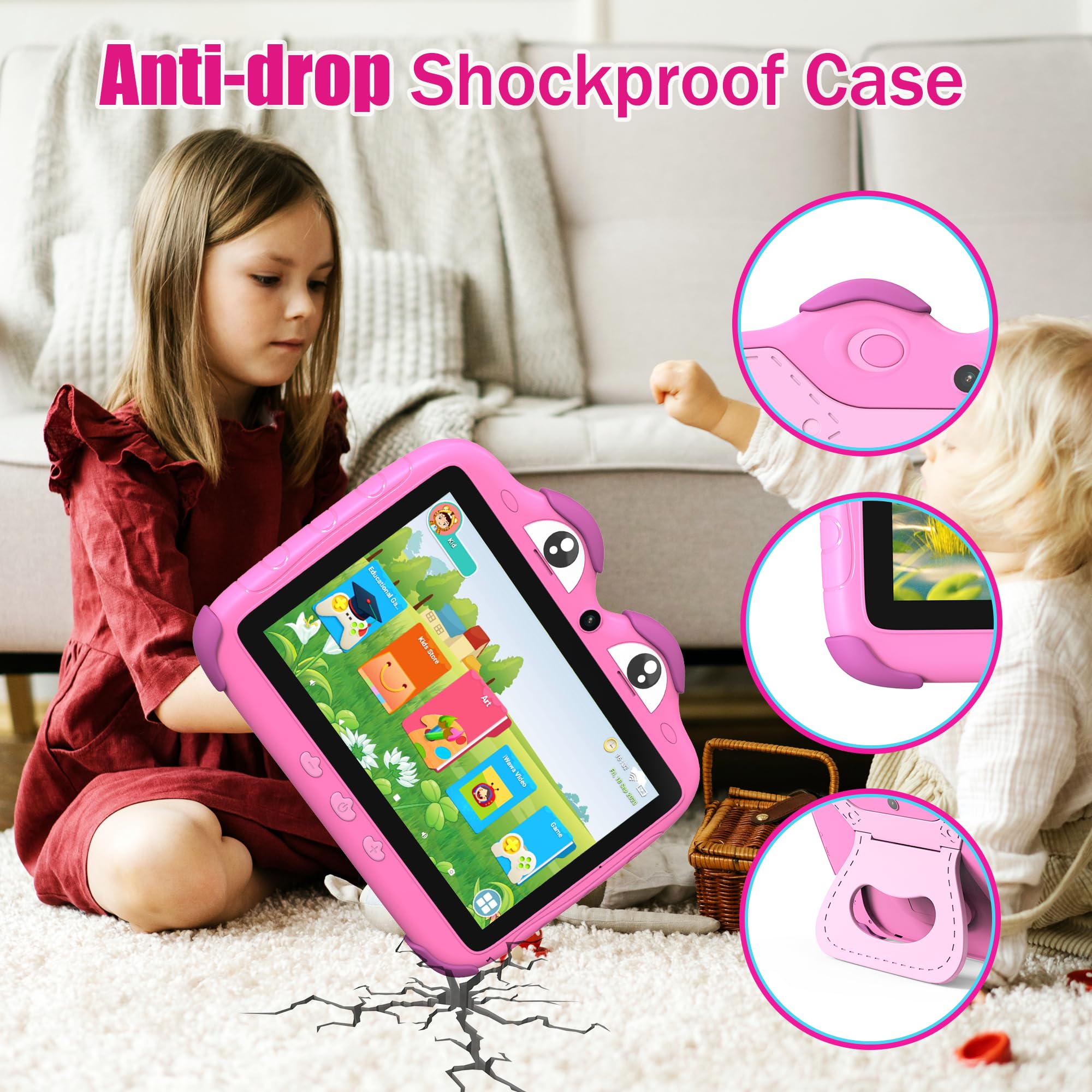 Kids Tablet 7 Inch Tablet For Kids Toddler Tablet For Toddlers 32 Gb Kids Tablets For Kids Android Children'S Tablet With Dual C