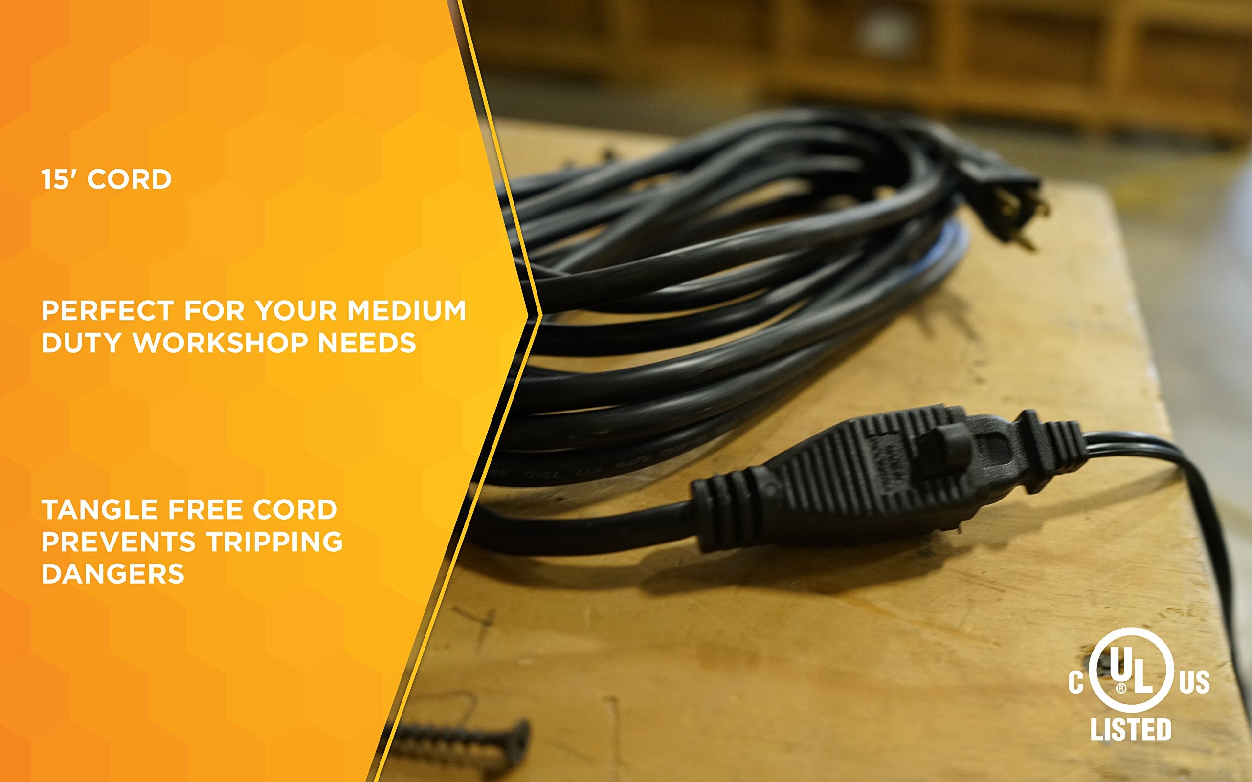 Woods Extension Cord (15 Foot Black)