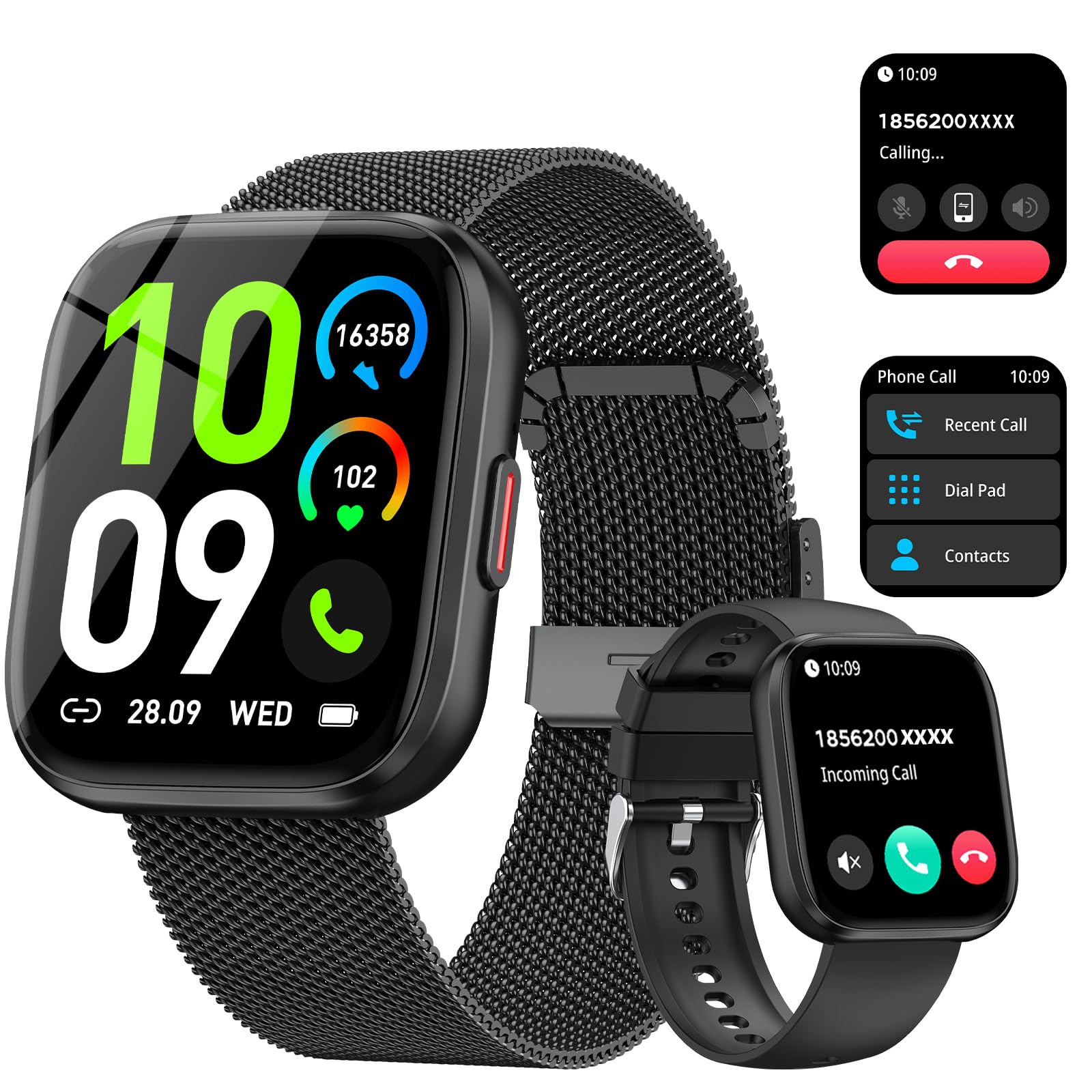 Paukila Smart Watches For Men Answer/Make Calls, 1.85 ' ' Fitness Watch With Heart Rate/Sleep Tracker, Activity Tracker, Pedomet