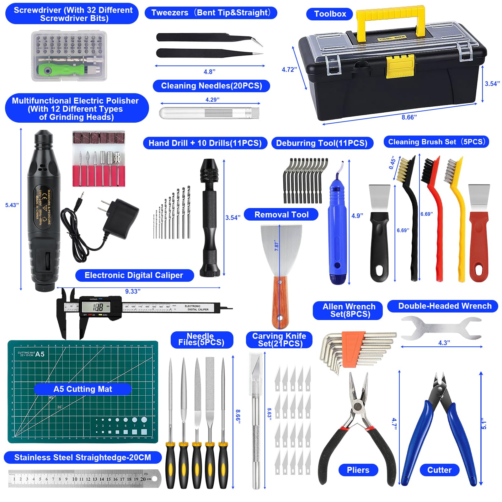 135Pcs 3D Printer Tools & Accessories Kit,3D Printing Tool Set With Tool Box,3D Printer Accessory Including Nozzle Cleaning Kit,