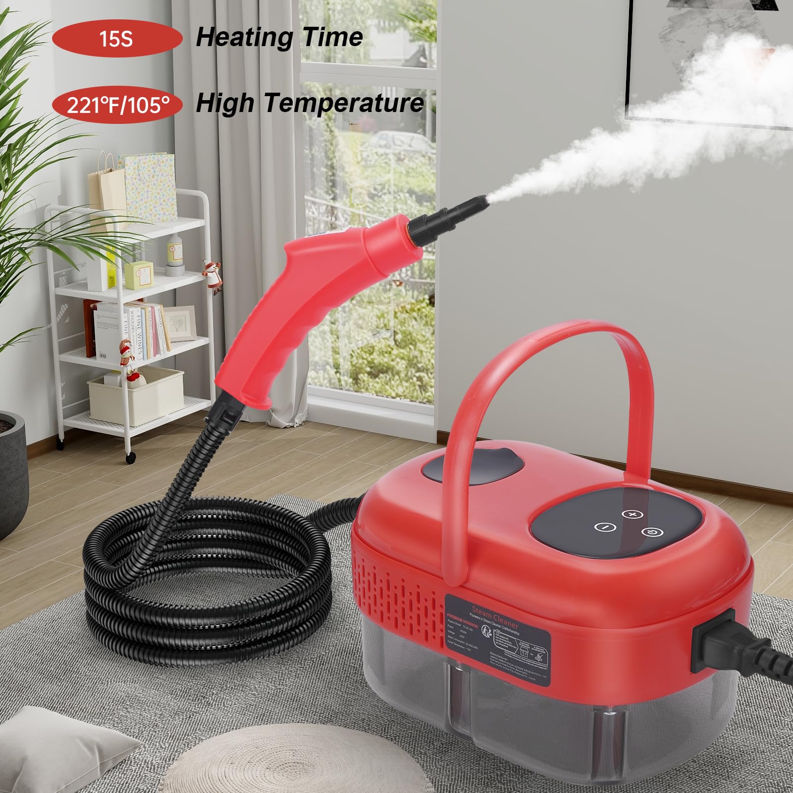 Handheld Steam Cleaner, 1000Ml Water Tank, 15S Heat Up Time, Multipurpose Steamer For Home Use, Pressurized Steamer For Cleaning