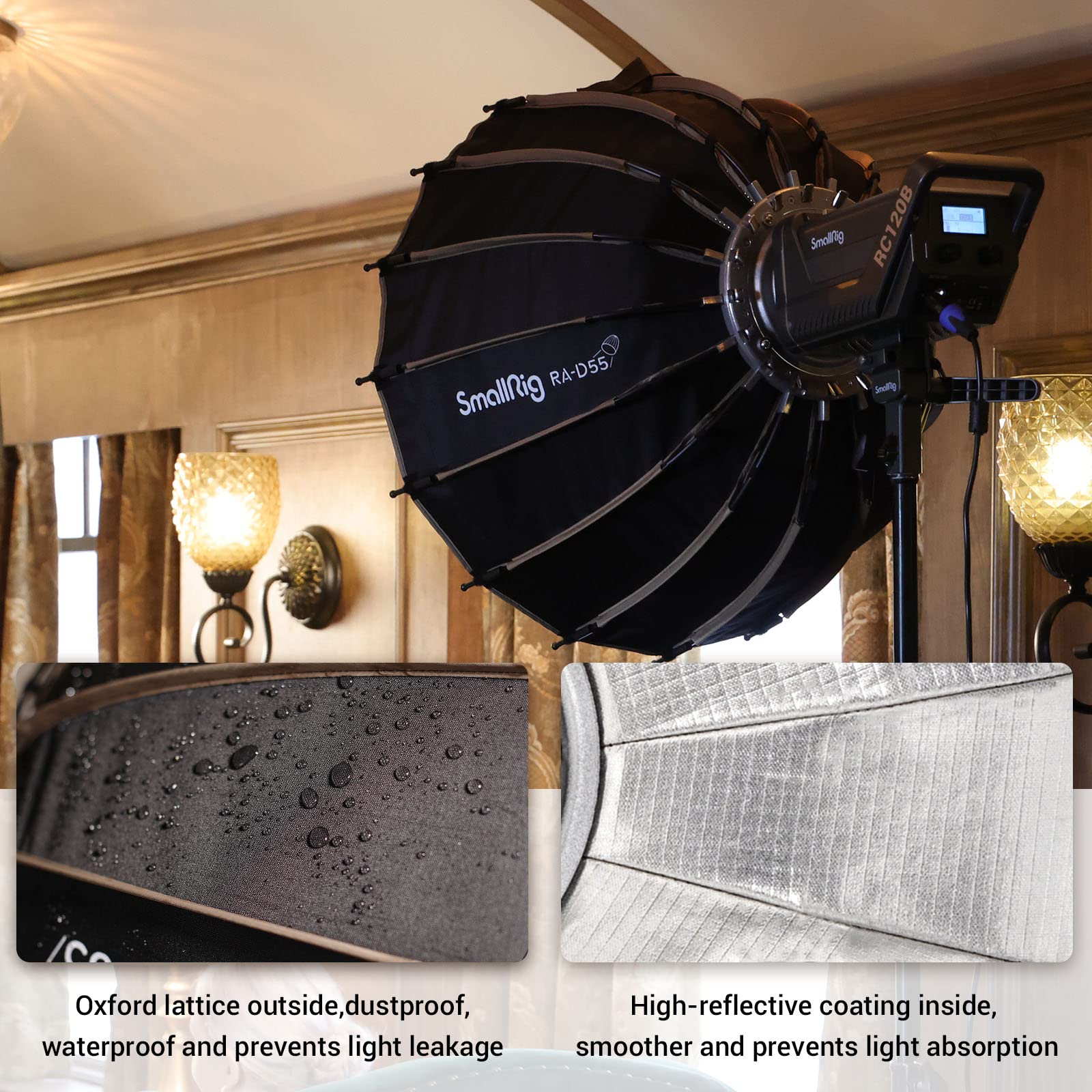 Smallrig Parabolic Softbox Quick Release, Parabolic Softbox, Compatible With Smallrig Rc 120D/Rc 120B/Rc 220D/Rc220B And Other B