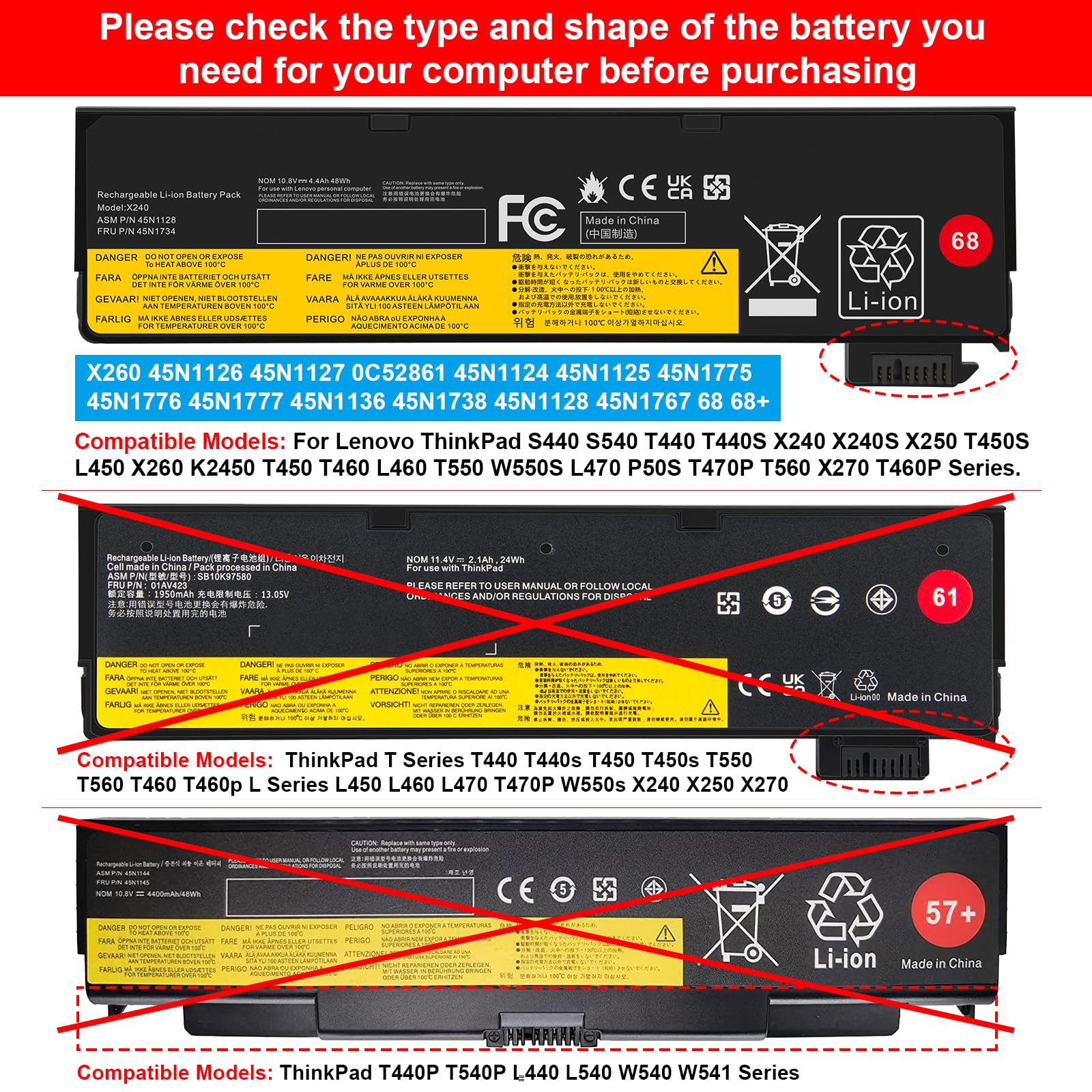 Fancy Buying 0C52861 0C52862 Battery For Lenovo Thinkpad L450 L460 L470 T440 T440S T450 T450S T460 T460P T470P T550 T560 K2450 S
