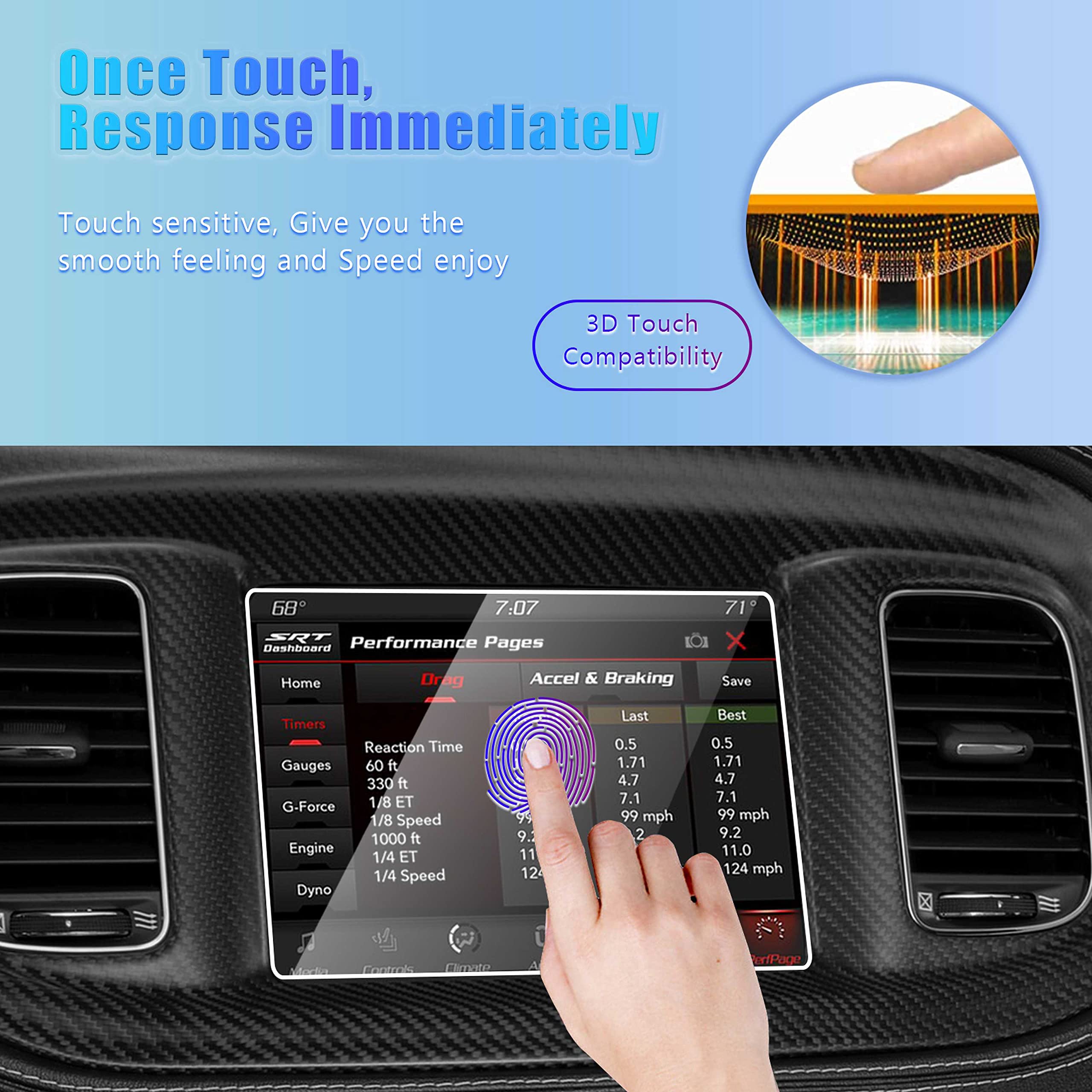 Gfjnfg For 2011 2023 Dodge Charger Screen Protector 8.4 Inch Radio Display 2023 2022 2021 2020 Charger R/T Gt Srt Hellcat Scat P