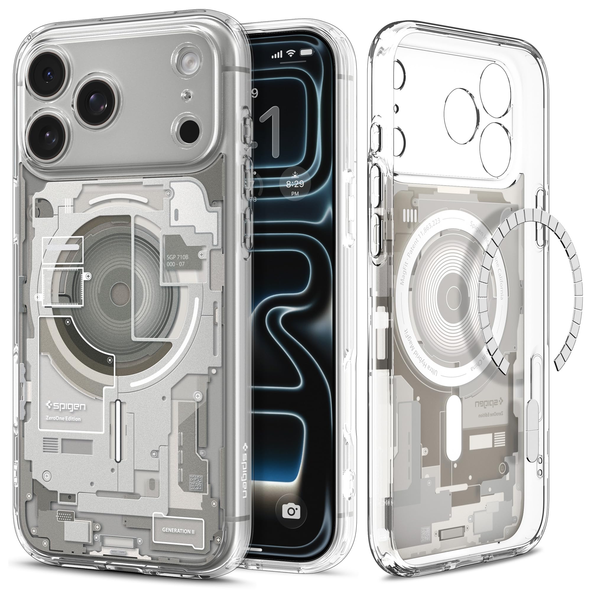 Spigen Ultra Hybrid MagFit Direct Digital Printing Case for iPhone 17 Pro [Custom Design][Compatible with Magsafe] - Zero One Na