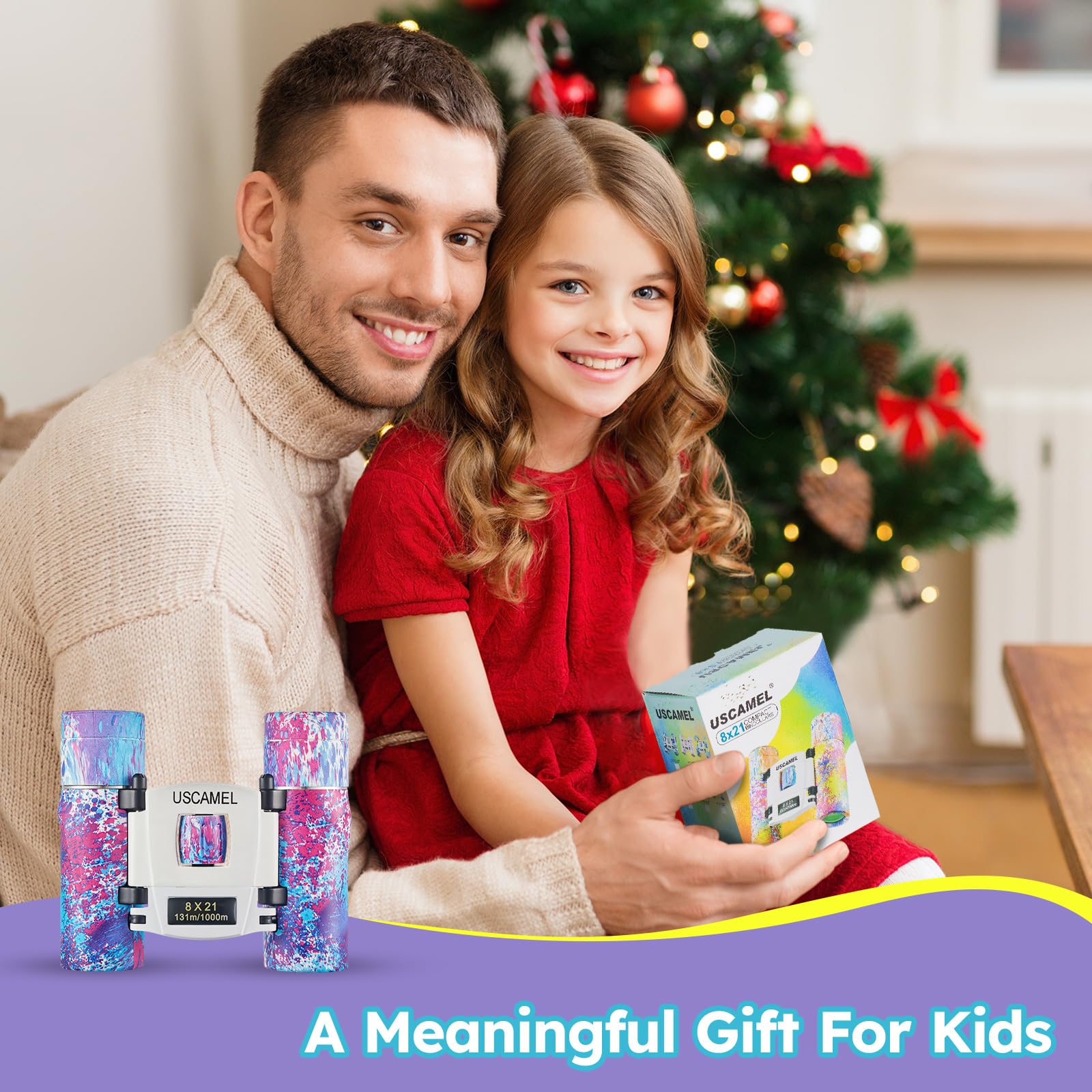 Uscamel Binoculars, Small Binocular For Kids And Adults, 8  21 Pocket Binoculars, Fmc Lens Waterproof Compact Binocular For Bird