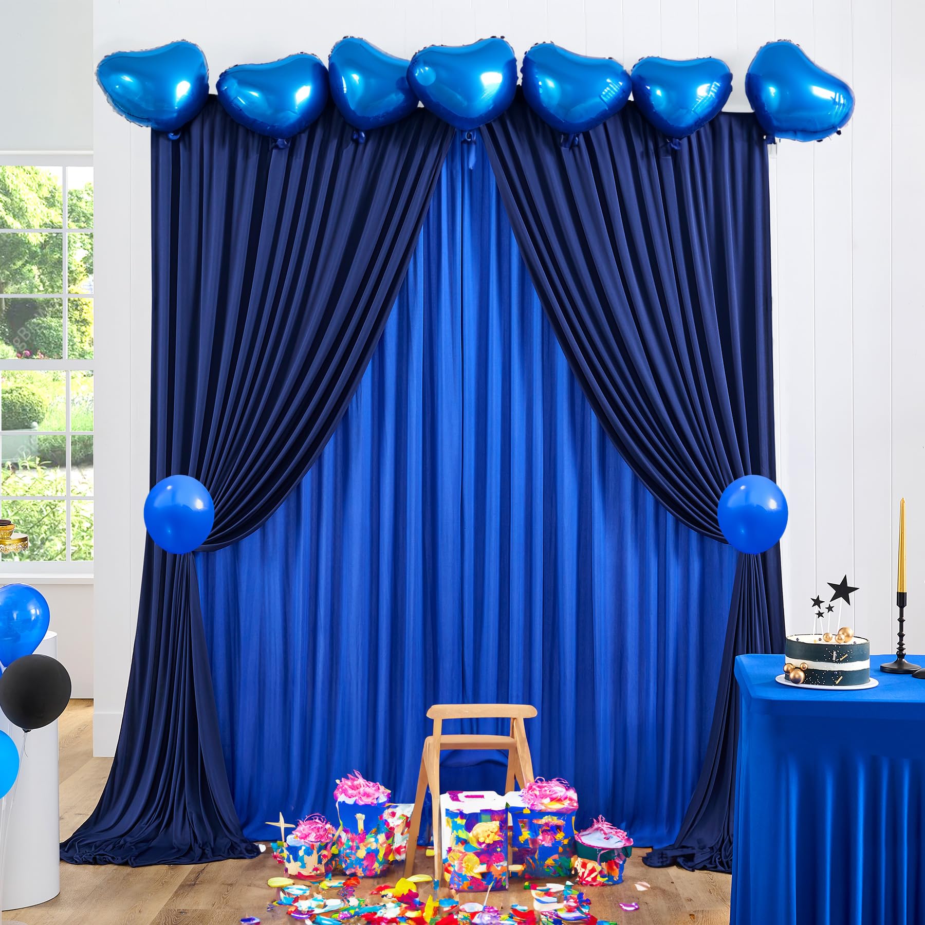 10X10Ft Wrinkle Free Royal Blue Backdrop Curtains & Navy Blue Backdrop Drapes For Parties, Photo Backdrop For Birthday Wedding P
