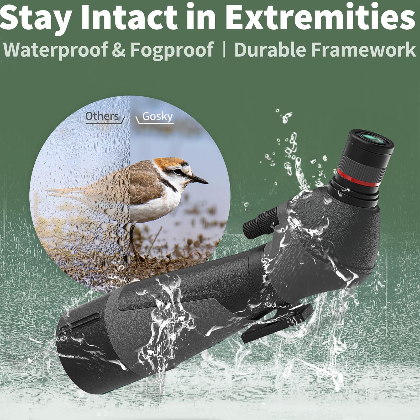 Gosky 20 60X85 Spotting Scope With Full Size Tripod, Phone Adapter And Cleaning Kit, Spotting Scopes For Bird Watching, Wildlife