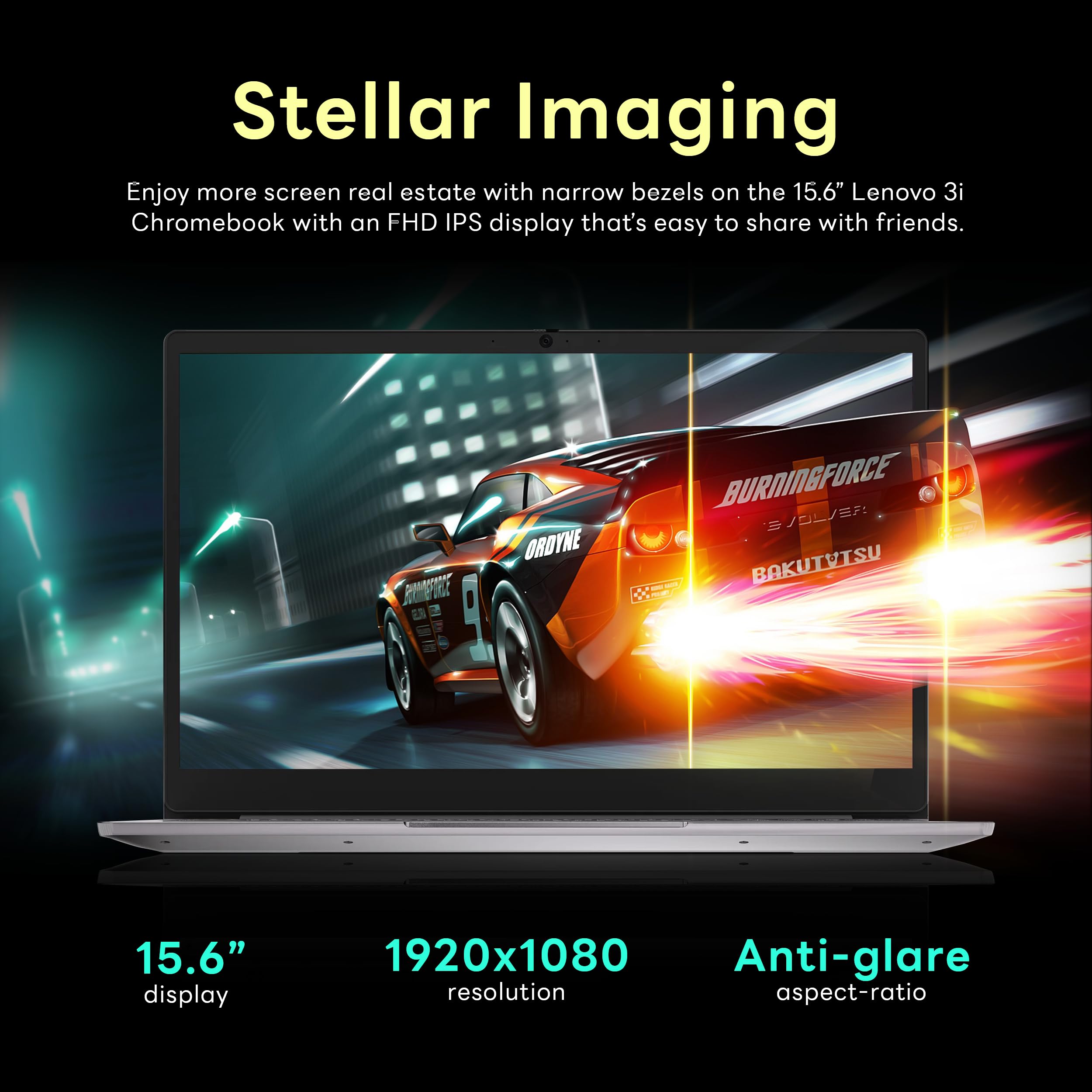 Lenovo Ideapad 3 15.6'' Fhd Chromebook, Intel Celeron N4500, 4Gb Ram, 224Gb Storage (64Gb Ssd+160Gb Docking Station Set), Intel