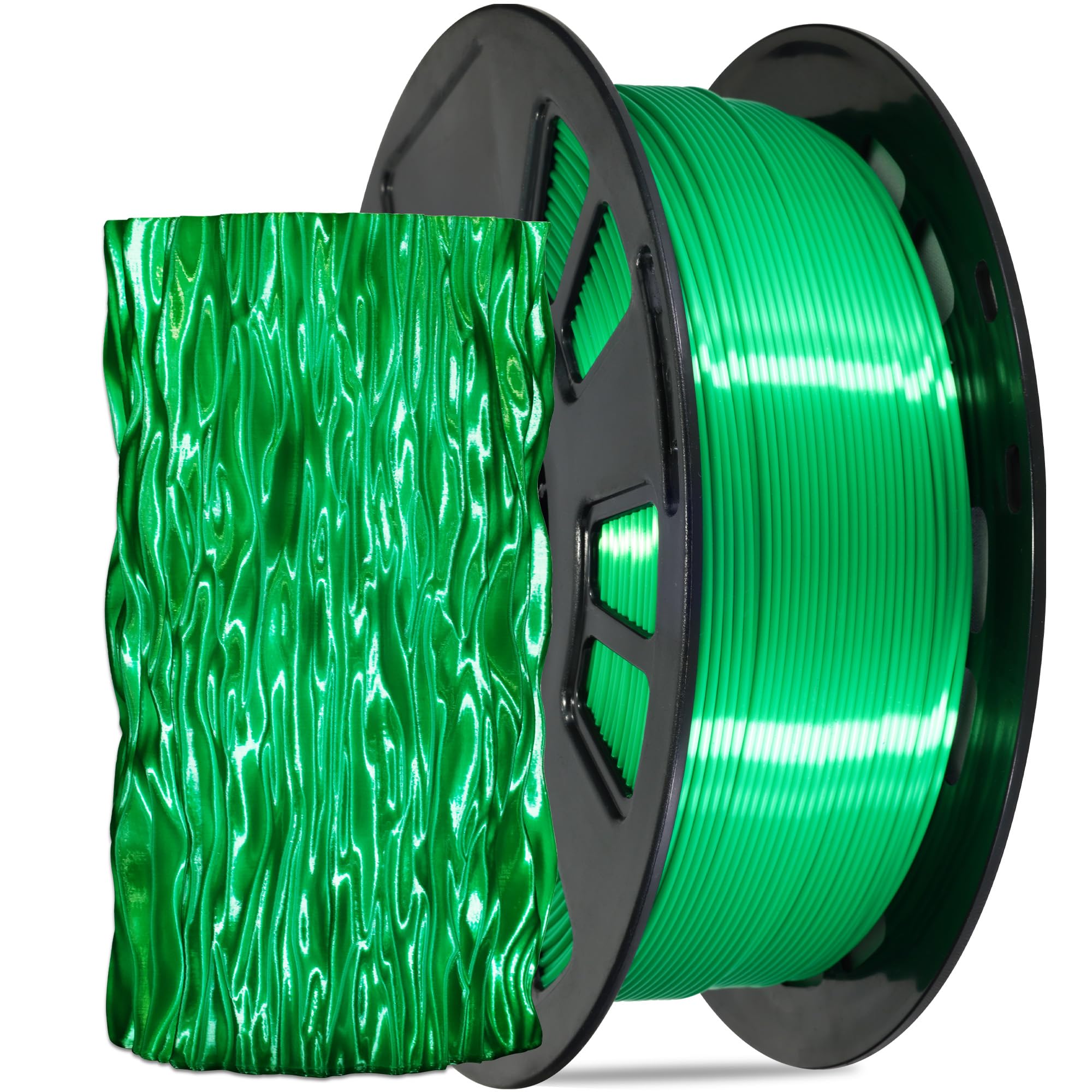 Do3D Silk Green Pla Satin Shiny 3D Printer Filament, 1.75Mm Diameter 1Kg Spool 2.2Lbs For Fdm 3D Printers
