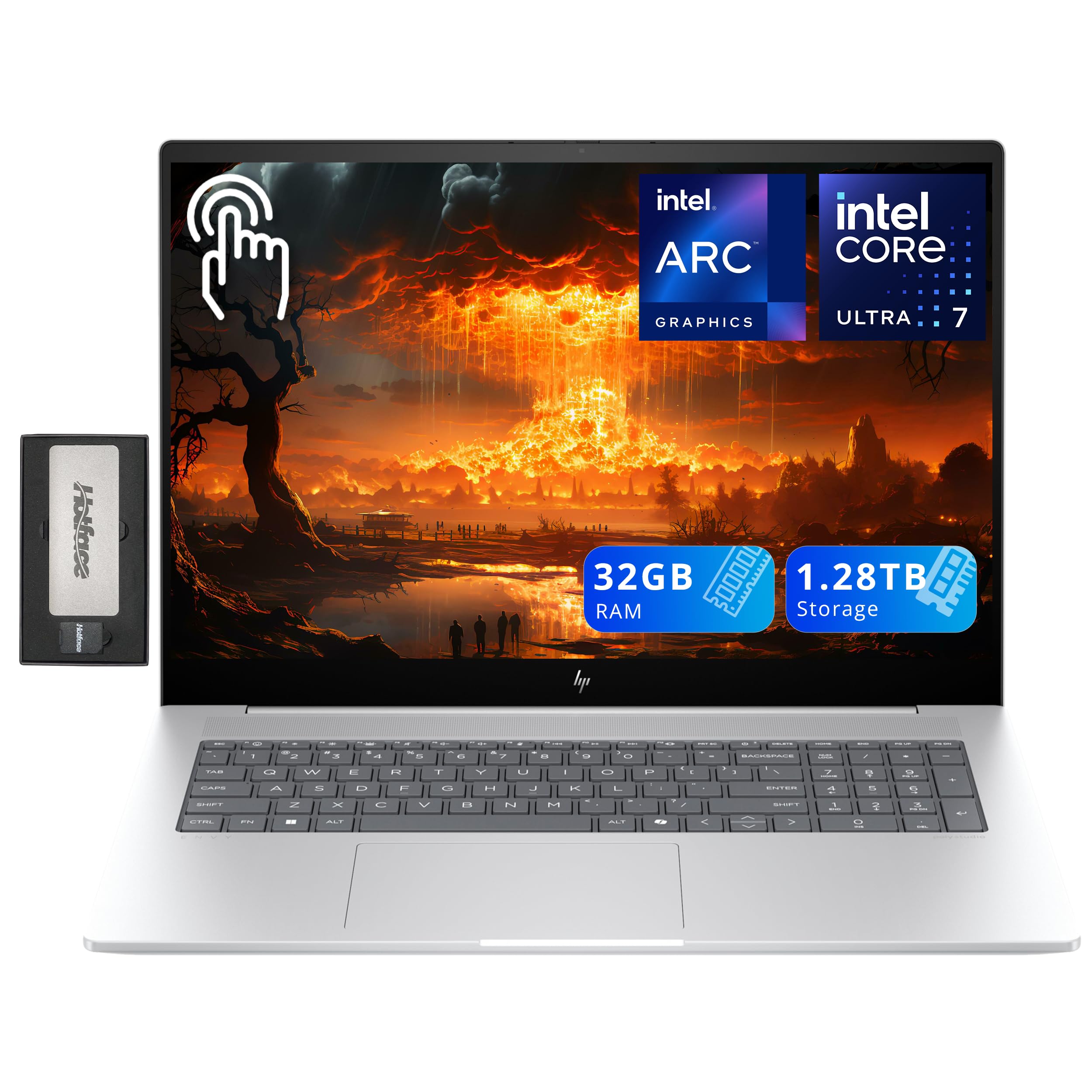 HP Envy 17.3 FHD IPS Touchscreen Laptop, Intel Ultra 7 155H, 32GB RAM, 1.28TB Storage(1TB SSD+288GB Docking Station Set), Intel 