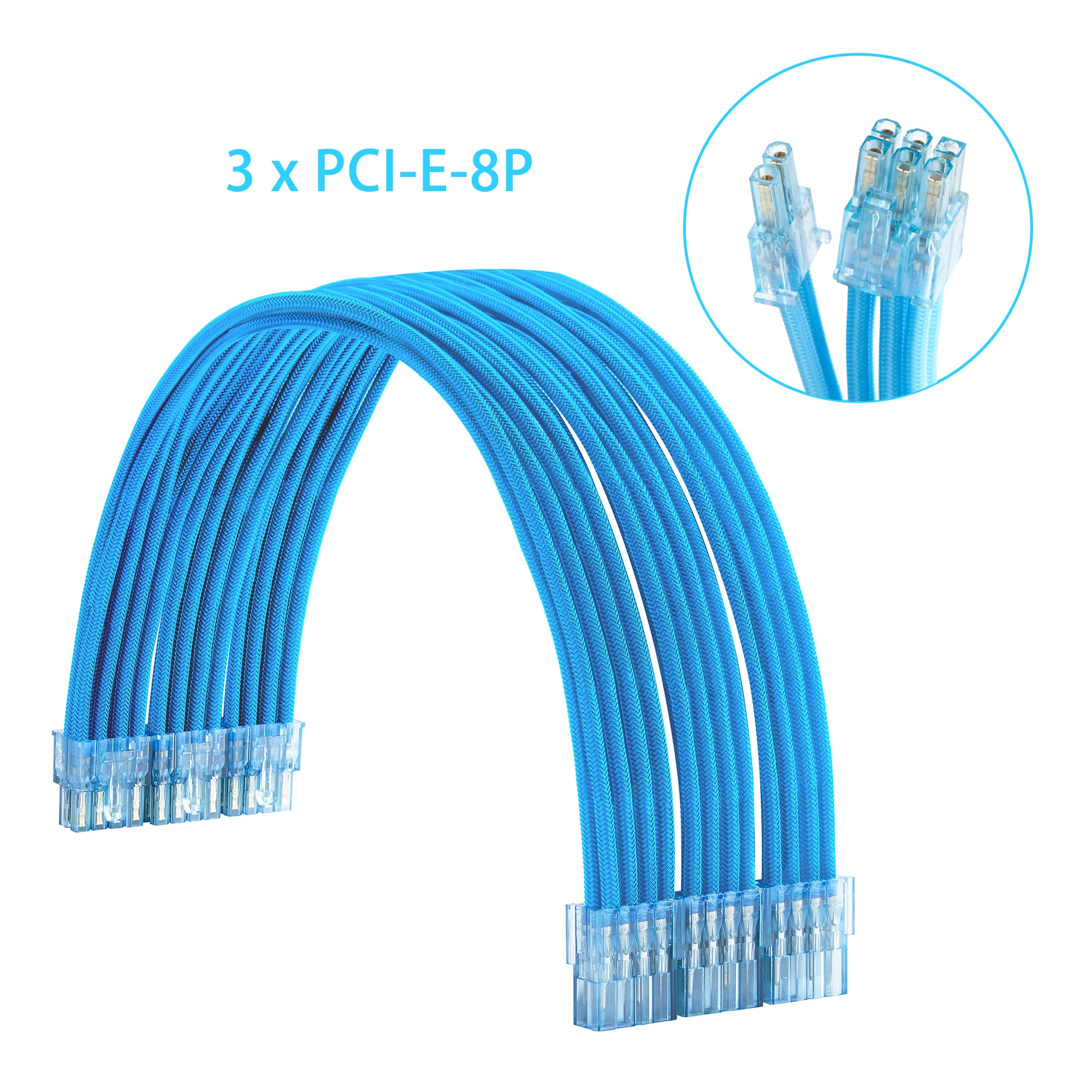 Formulamod Sleeve Extension Power Supply Cable Kit 18Awg Atx 24P+ (2) Eps 8 P+ (3) Pci E8 P With Combs For Psu To Motherboard/Gp