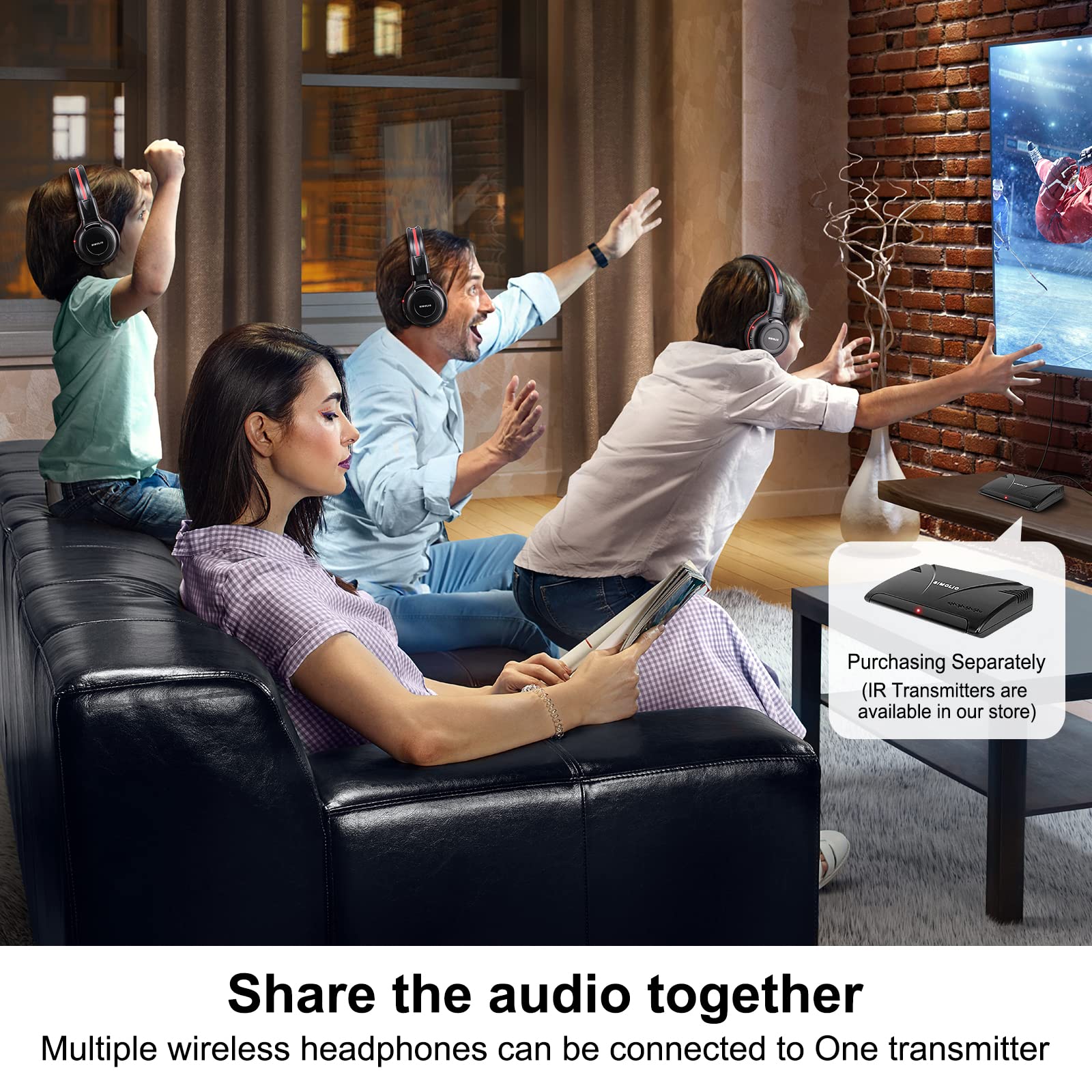 Simolio Infrared Headphones For Car Dvd For Honda Odyssey, Uconnect, Chrysler Pacifica, Town & Country, Toyota Sienna,Wireless I