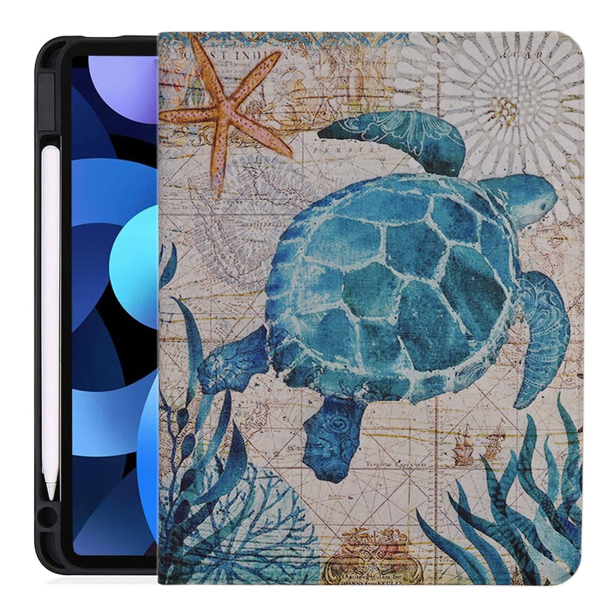 Case For Ipad Air 11 Inch M2 (2024), Ipad Air 4Th/5Th Generation 2022/2020 10.9 Inch, Pu Leather Smart Folding Stand Multiple Vi